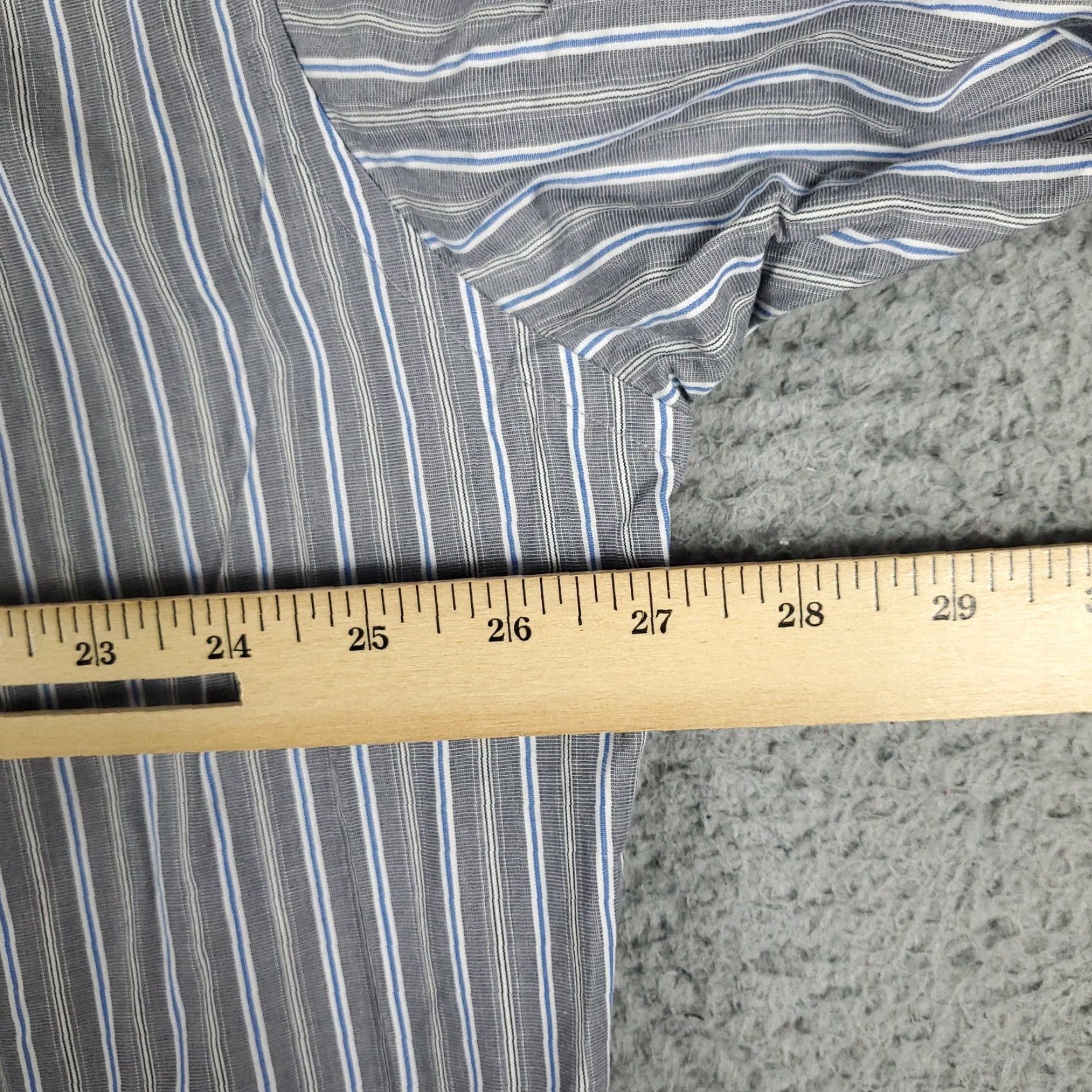 Tommy Hilfiger Tommy Hilfiger Shirt Mens 2XL Gray Striped Button-Up Long Sleeve Cotton Classic Casual Size US XXL / EU 58 / 5 - 6 Thumbnail