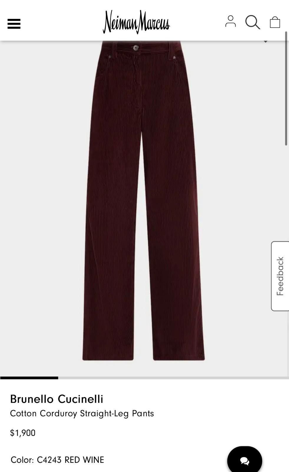 Brunello Cucinelli BRUNELLO CUCINELLI WOMENS SIZE 4/40 CORDUROY DRESS PANTS Size 27" / US 4 / IT 40 - 3 Thumbnail