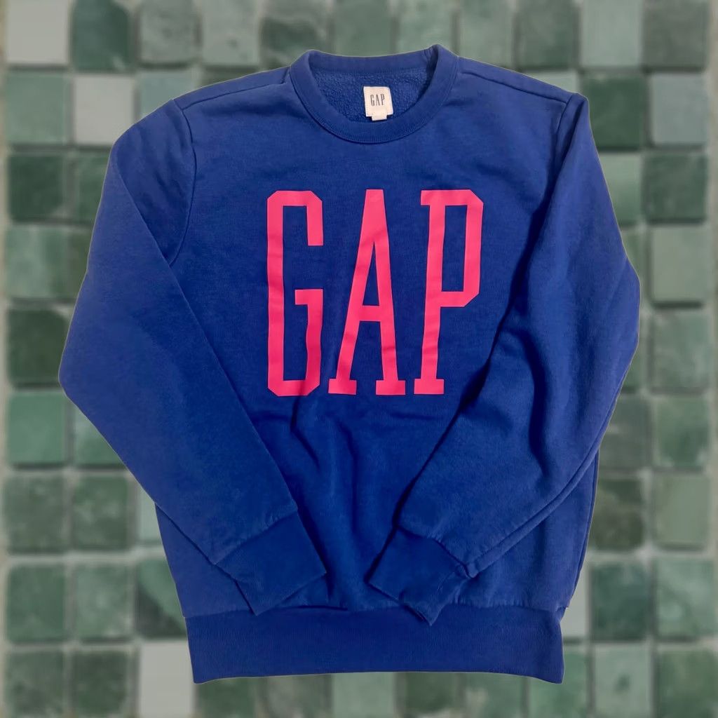 Gap Gap Sweatshirt Blue/Pink Crewneck Pullover Logo Size XS Womens Size XS / US 0-2 / IT 36-38 - 1 Thumbnail
