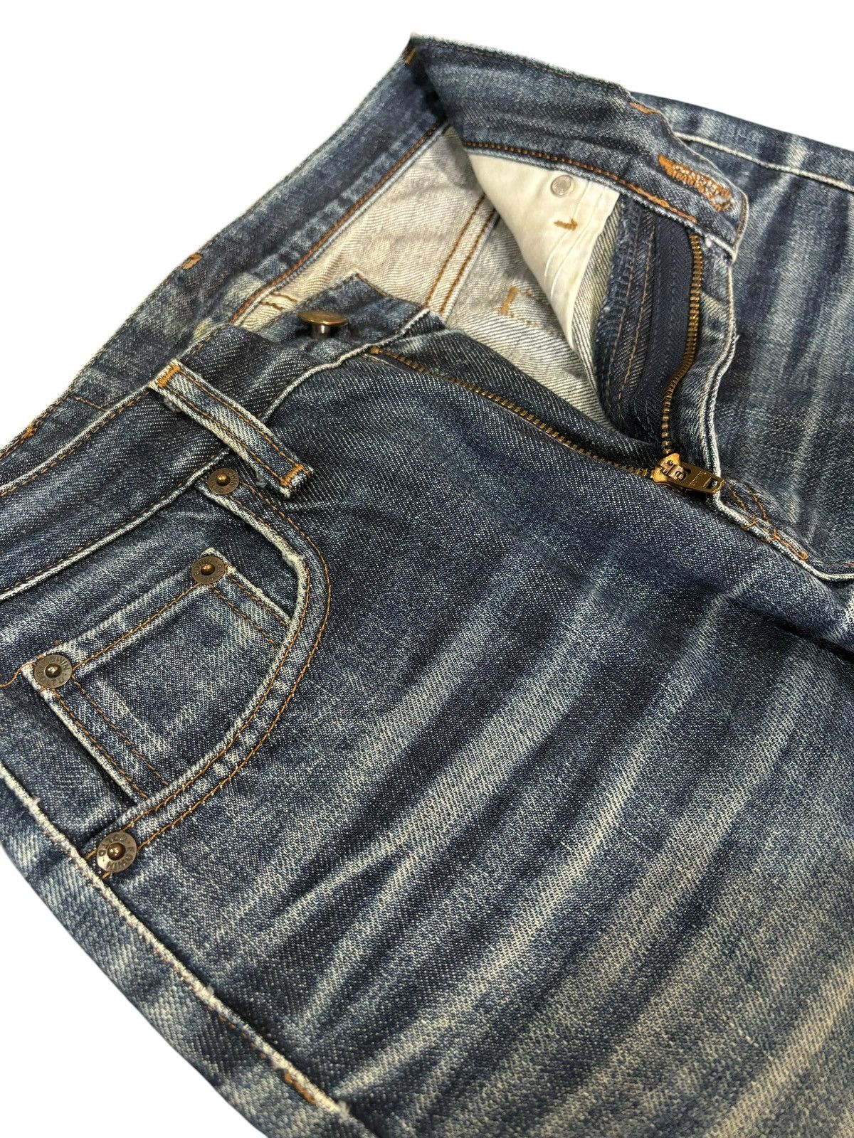 Edwin × Japanese Brand × Seditionaries Vintage Y2k Edwin 400 Bootcut Flared Faded Jeans Size US 26 / EU 42 - 5 Thumbnail