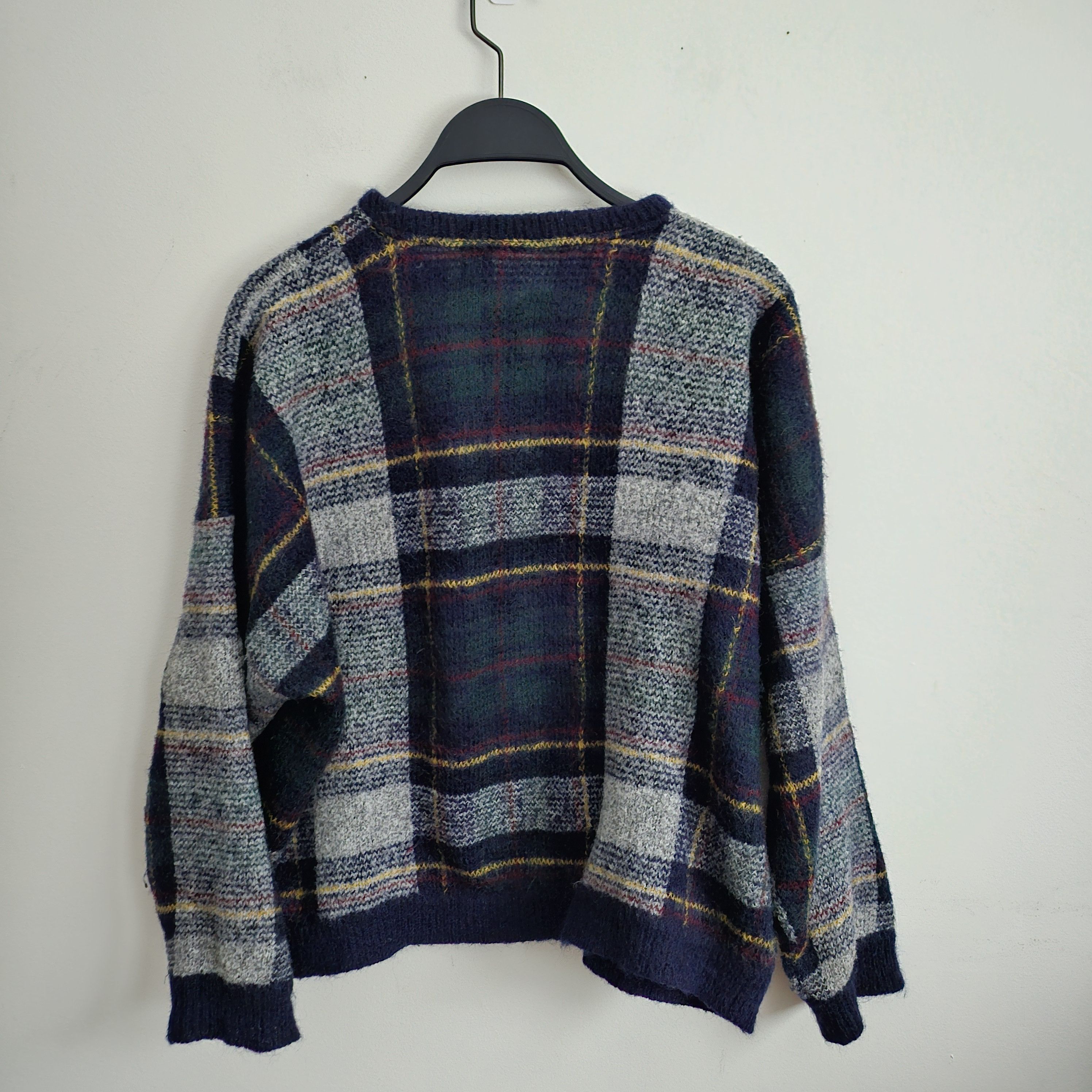 Vintage Vintage 1990s Knit Checker Knit Crewneck Sweater Italy Size M / US 6-8 / IT 42-44 - 2 Thumbnail