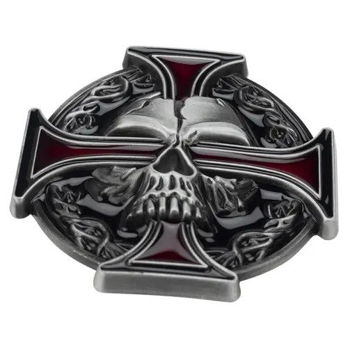 Leather × Vintage Vintage Skull Leather Buckle Belt Size ONE SIZE - 2 Thumbnail
