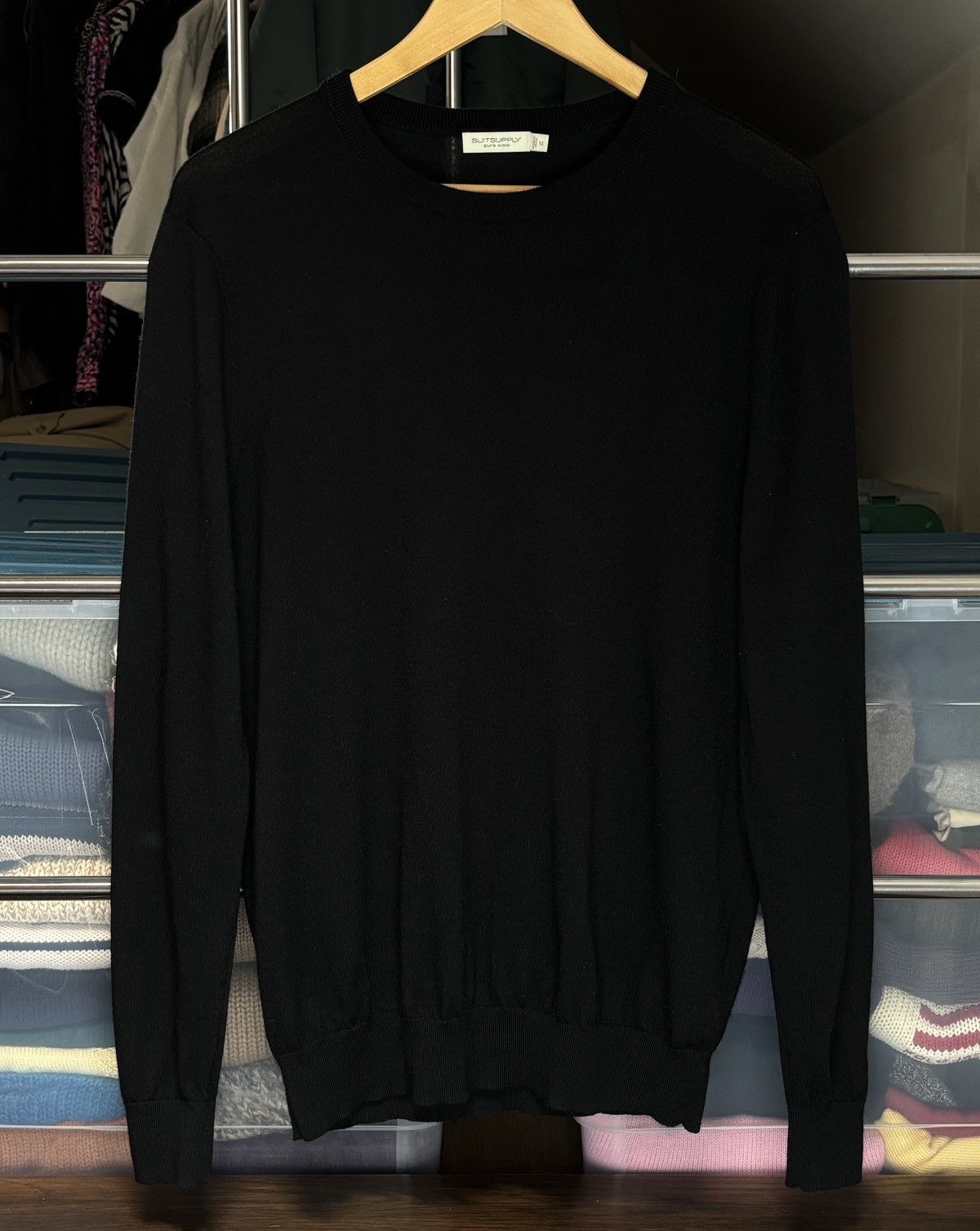 Suitsupply Suitsupply Black Pure Wool Sweater Pullover Luxury Old Money Size US M / EU 48-50 / 2 - 1 Thumbnail