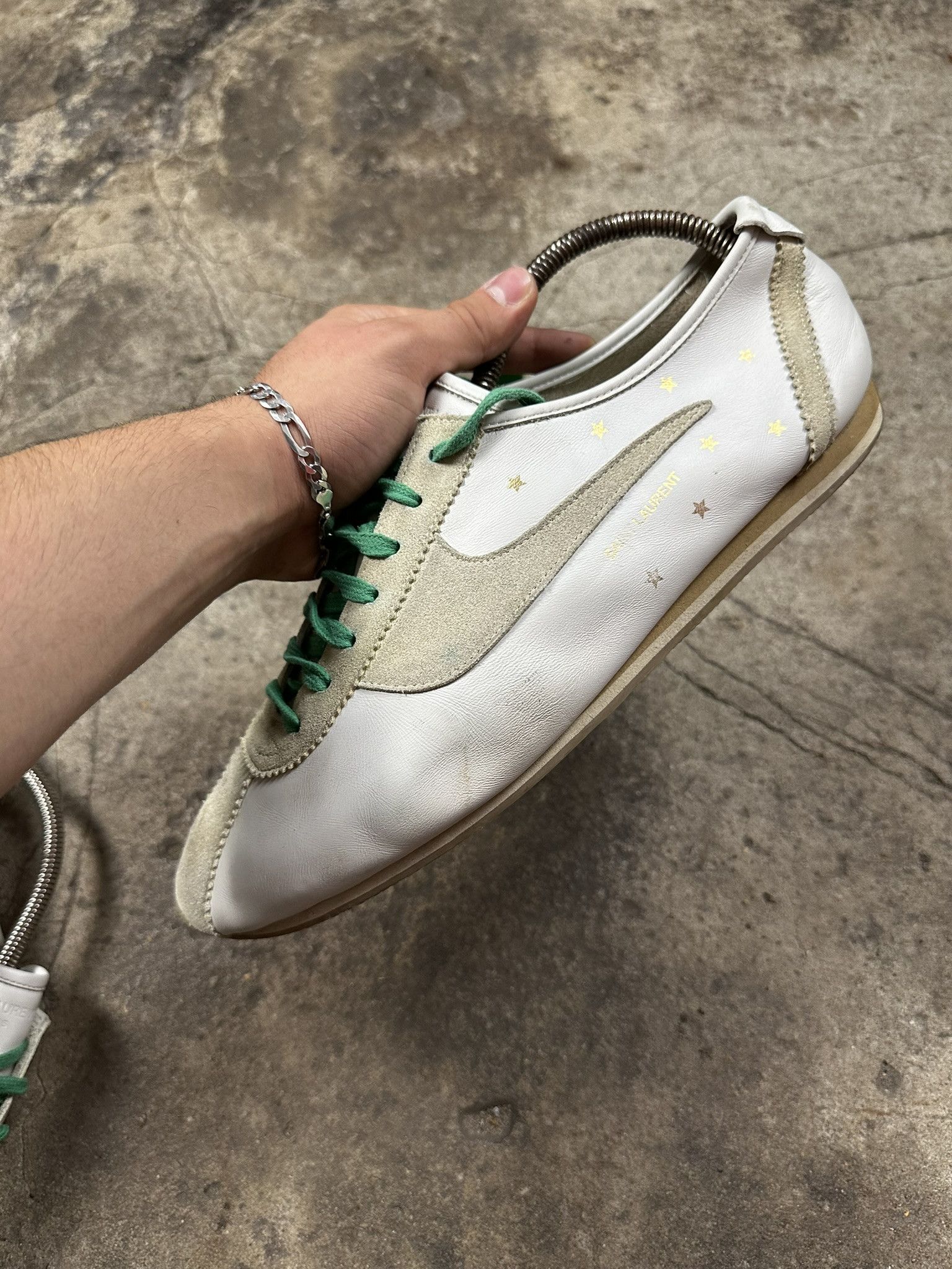 Saint Laurent Paris Rare Saint Laurent Paris Jay Stars Leather Low Sneakers Size US 12 / EU 45 - 4 Thumbnail