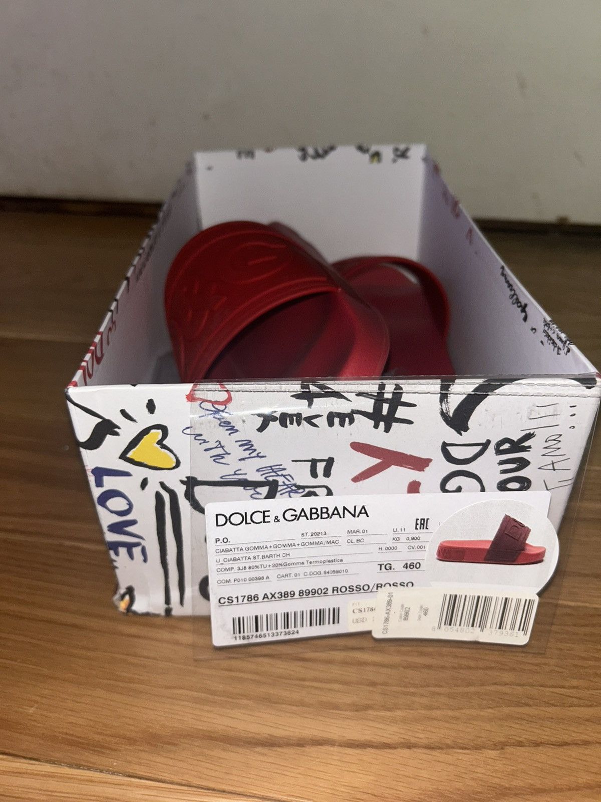 Dolce & Gabbana Dolce & Gabbana red slides Size US 13 / EU 46 - 4 Thumbnail