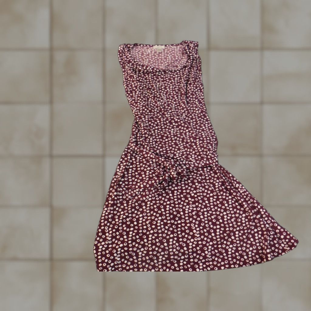 Loft LOFT Dress A-Line Womens Medium Purple Sleeveless Geometric Stretch Polyester Knee Length Casual Size M / US 6-8 / IT 42-44 - 1 Thumbnail