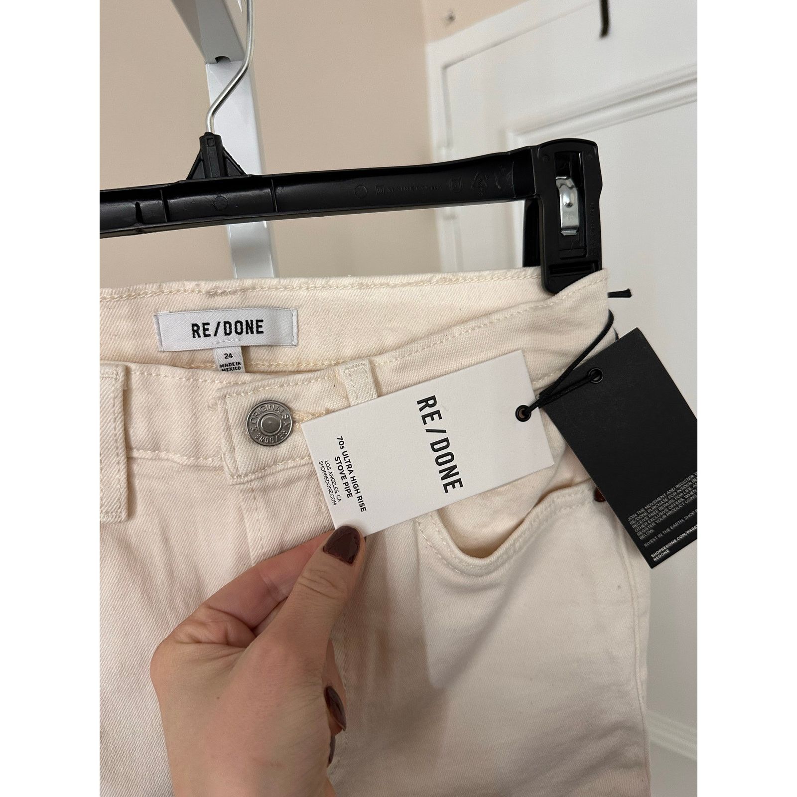 RE/DONE NWT Re/Done 70s Stove Pipe Hi Rise Straight Leg size 24 Size 24" / US 00 / IT 34 - 8 Thumbnail