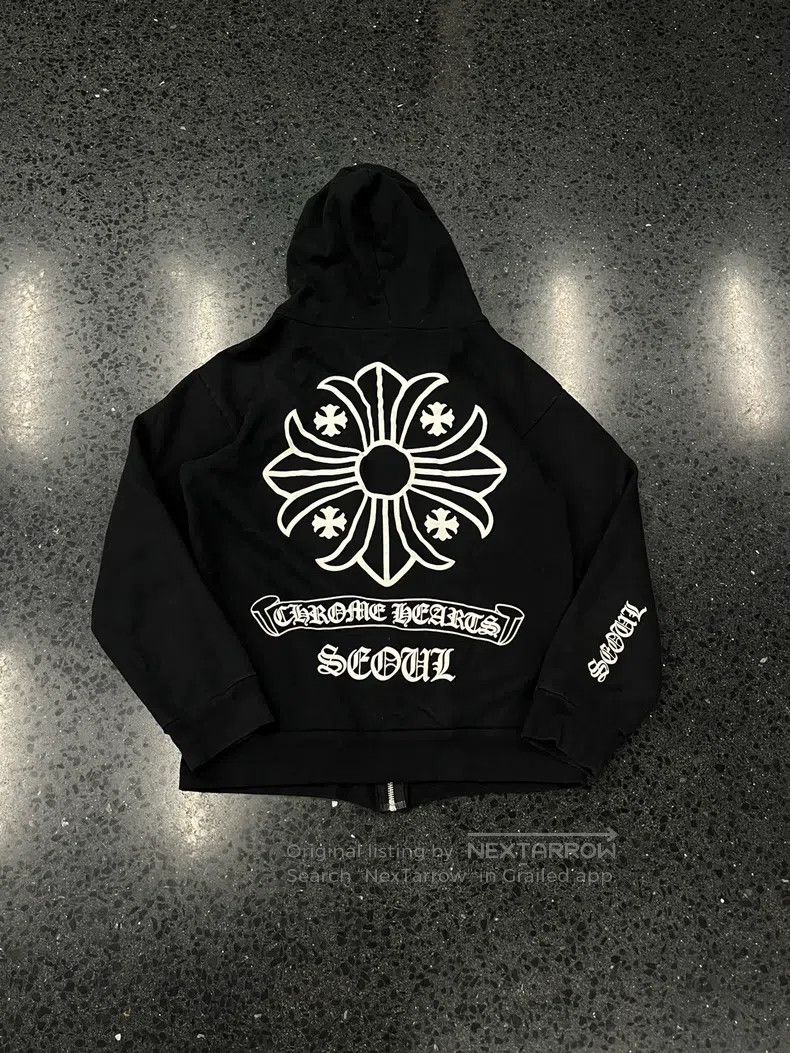Chrome Hearts CHROME HEARTS Size M Cross scroll printed zipper hoodie Size US M / EU 48-50 / 2 - 2 Thumbnail