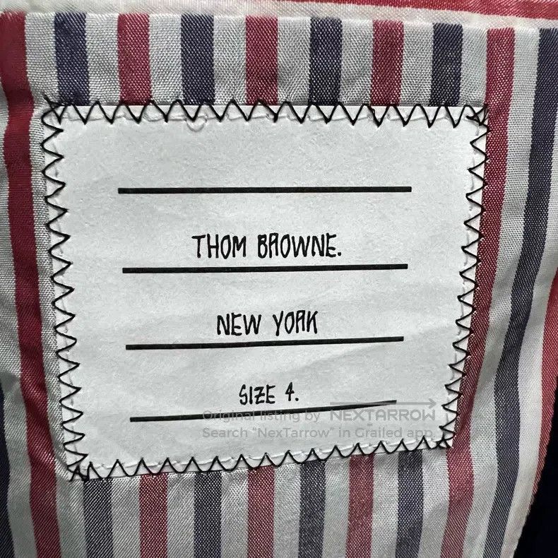 Thom Browne Thom Browne Navy Blue Whale Embroidered Jacket Size US XL / EU 56 / 4 - 4 Thumbnail