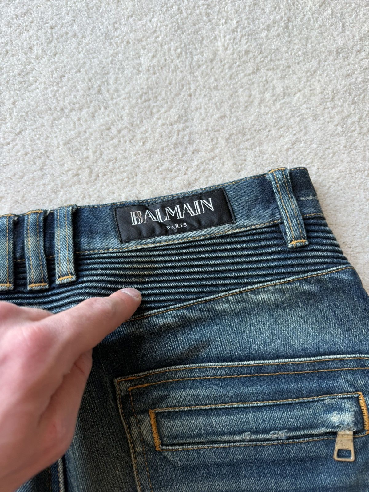Balmain BALMAIN BIKER DENIM JEANS Size US 30 / EU 46 - 8 Thumbnail