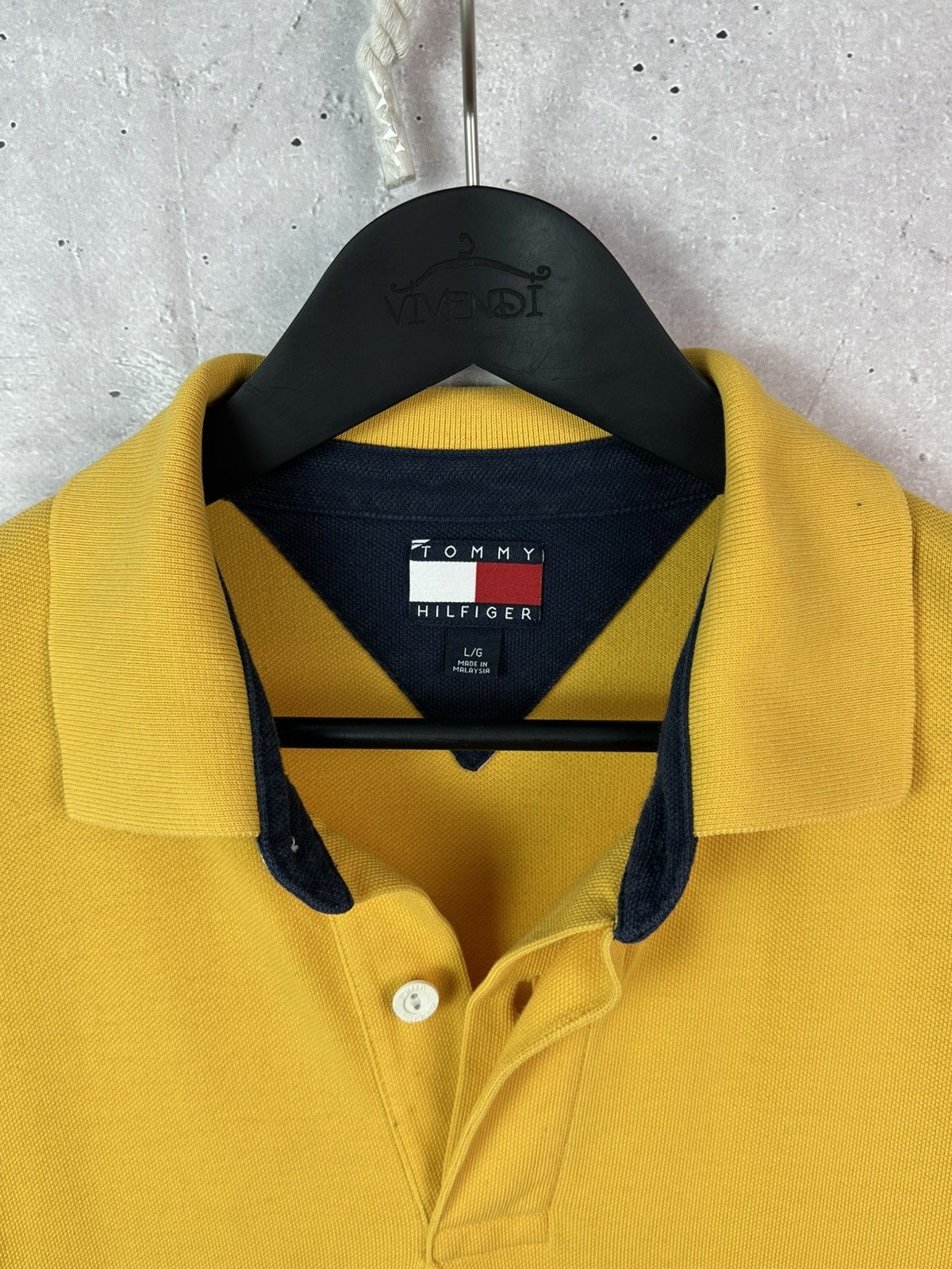 Tommy Hilfiger Vintage Tommy Hilfiger Yellow Cotton Rugby Long Sleeve Polo Size US L / EU 52-54 / 3 - 3 Thumbnail