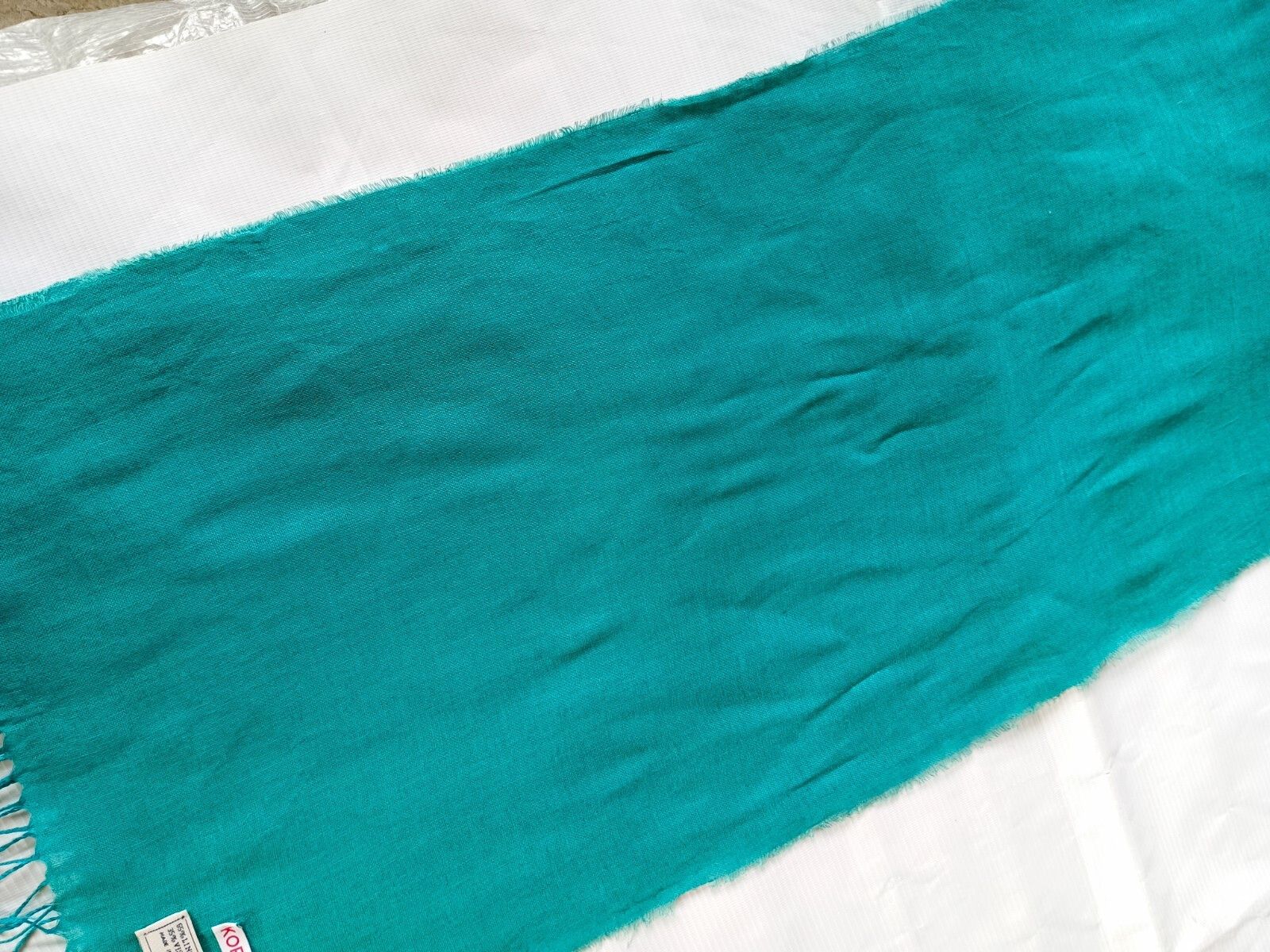 Michael Kors MICHAEL KORS MK Long Green Linen Blended Fabric Scarf Shawl Size ONE SIZE - 4 Thumbnail