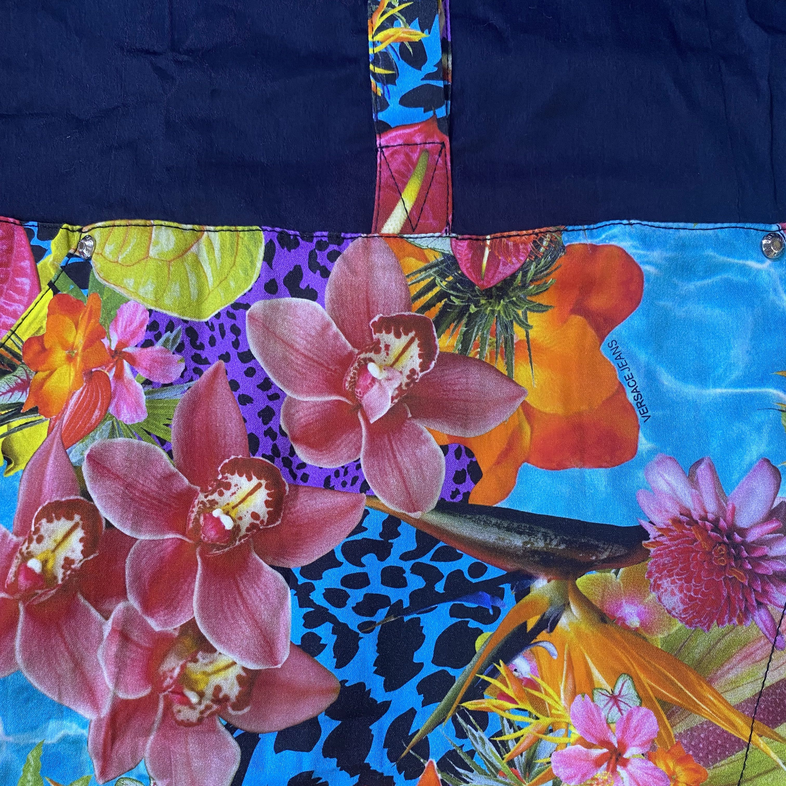 Versace Black Multicolor Floral Printed Buttoned Dress Size XS / US 0-2 / IT 36-38 - 8 Thumbnail