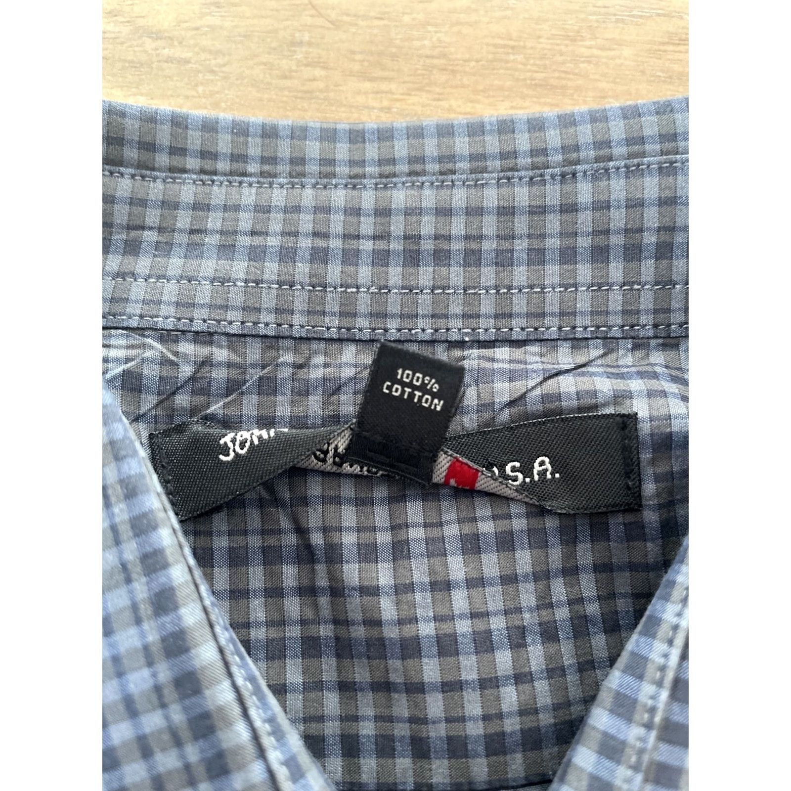 John Varvatos John Varvatos USA Mens Navy Blue Plaid Button Down Dress Shirt 16 Regular Cotton Multicolor Long Sleeve Button-Up Collared Shirt Mens Size 42R - 4 Thumbnail