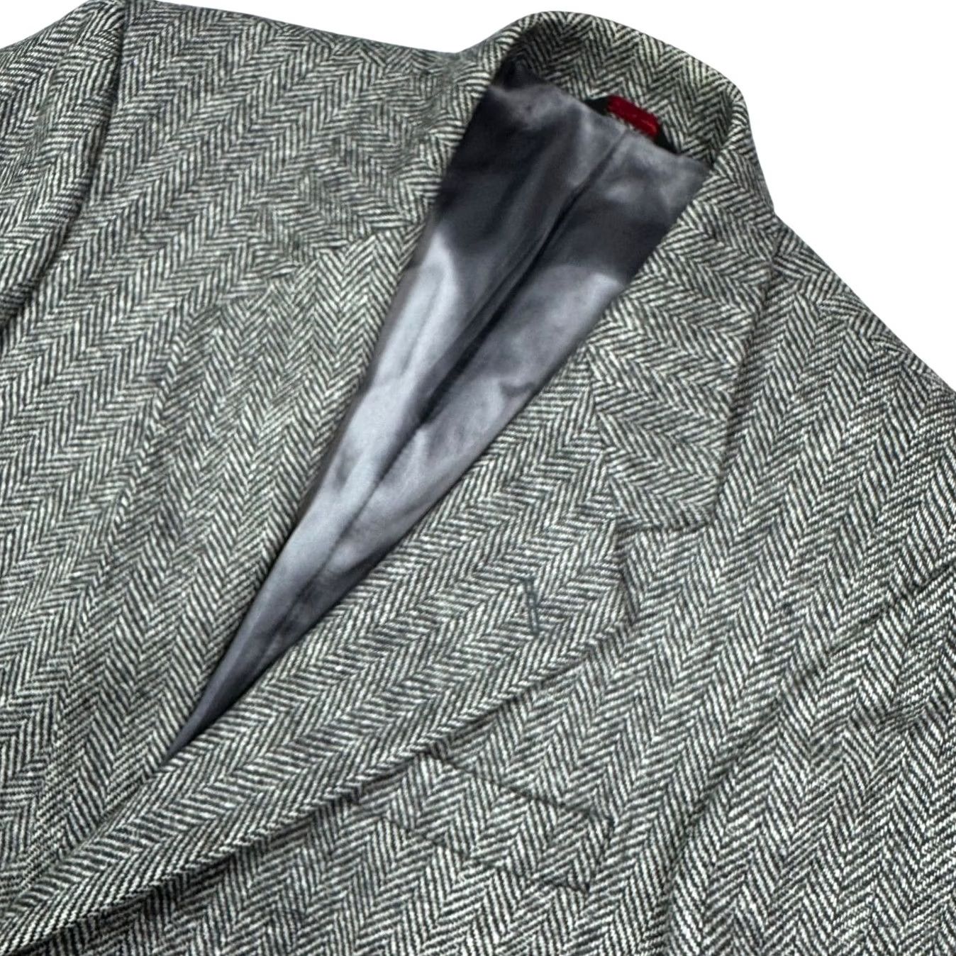 Vintage VINTAGE Saville Row Blazer Wool Tweed Leather Button Gray 40L Mens Jacket Long Size 40R - 2 Thumbnail