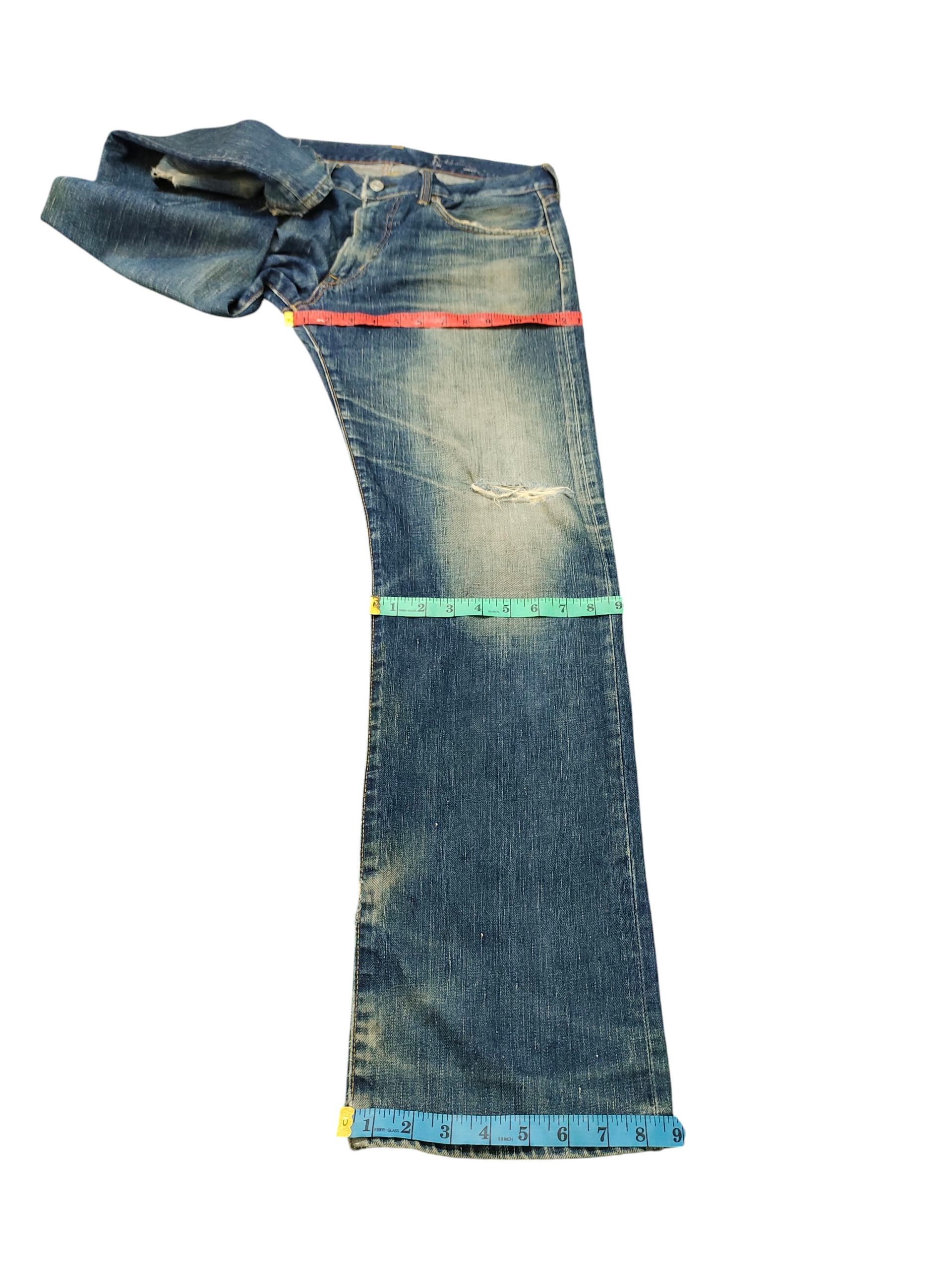 Kapital Vintage 90s Edwin 503R Regular Clawmark Distress Denim Jeans Size US 34 / EU 50 - 18 Thumbnail