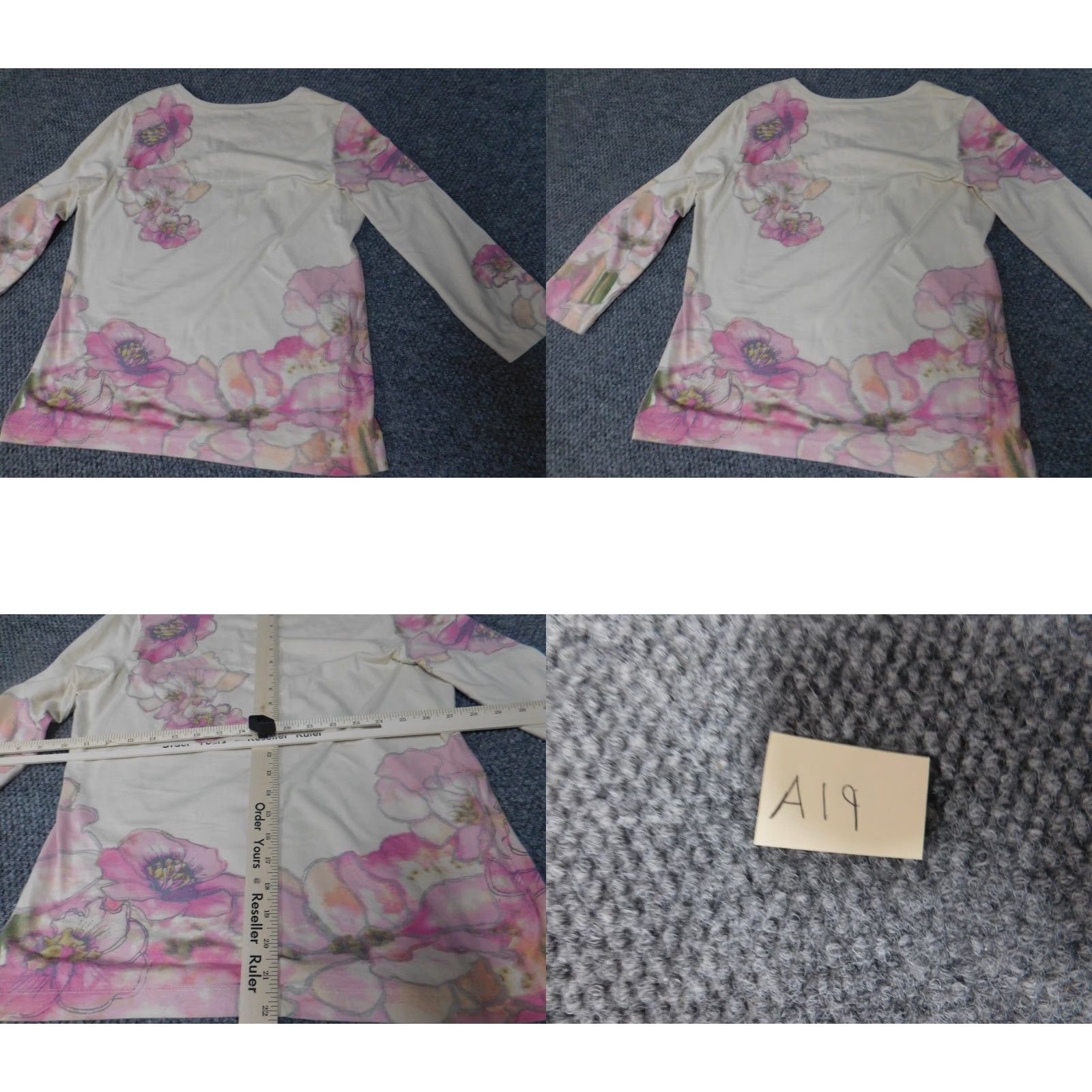 Vintage Chicos Blouse Shirt Beige Floral Crew Neck Long Sleeve Pullover Cotton Stretch Designer Womens Regular Size 1 Size XS / US 0-2 / IT 36-38 - 8 Thumbnail