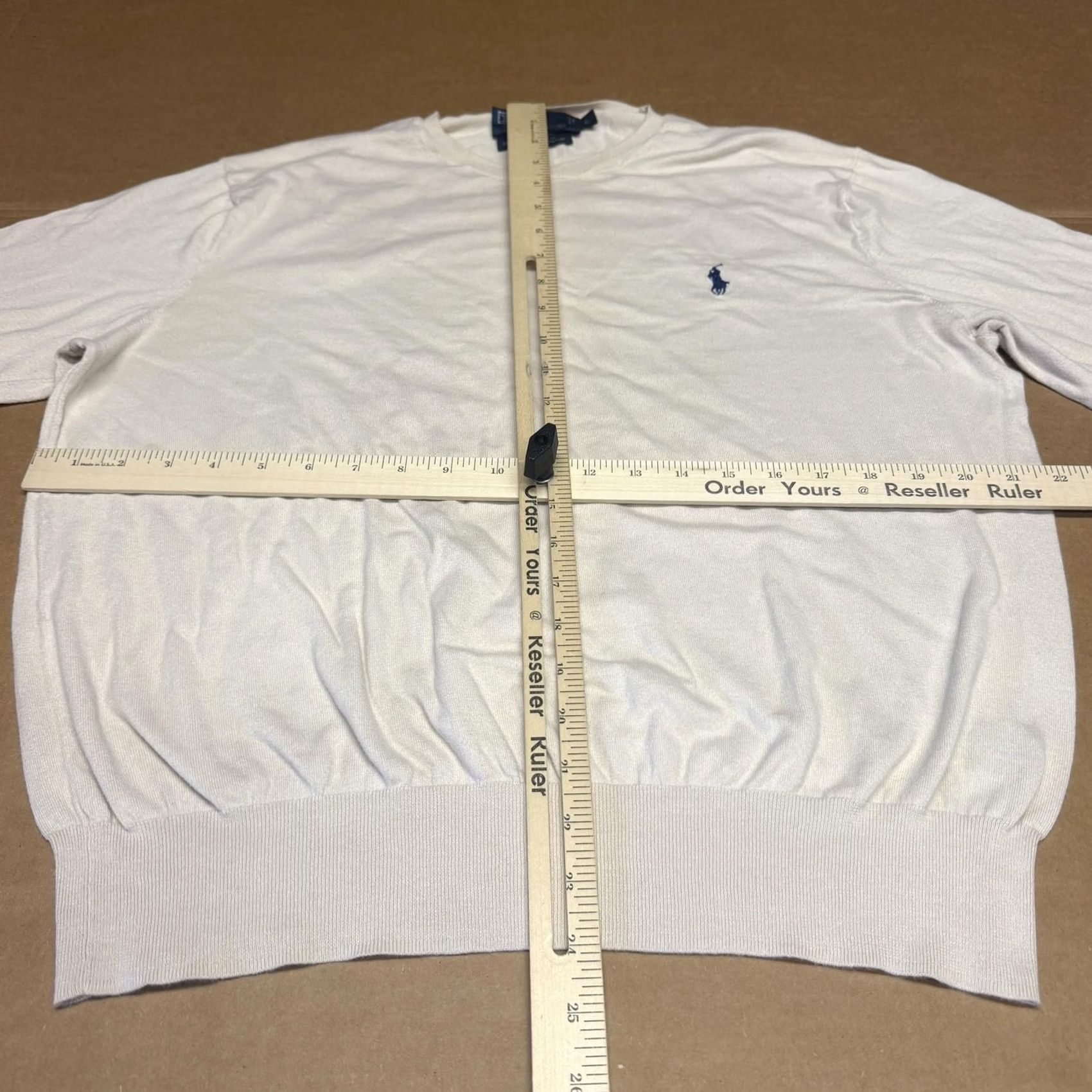 Polo Ralph Lauren Polo by Ralph Lauren Sweater Mens L Beige Crewneck Pima Cotton Pullover Knit Size US L / EU 52-54 / 3 - 4 Thumbnail
