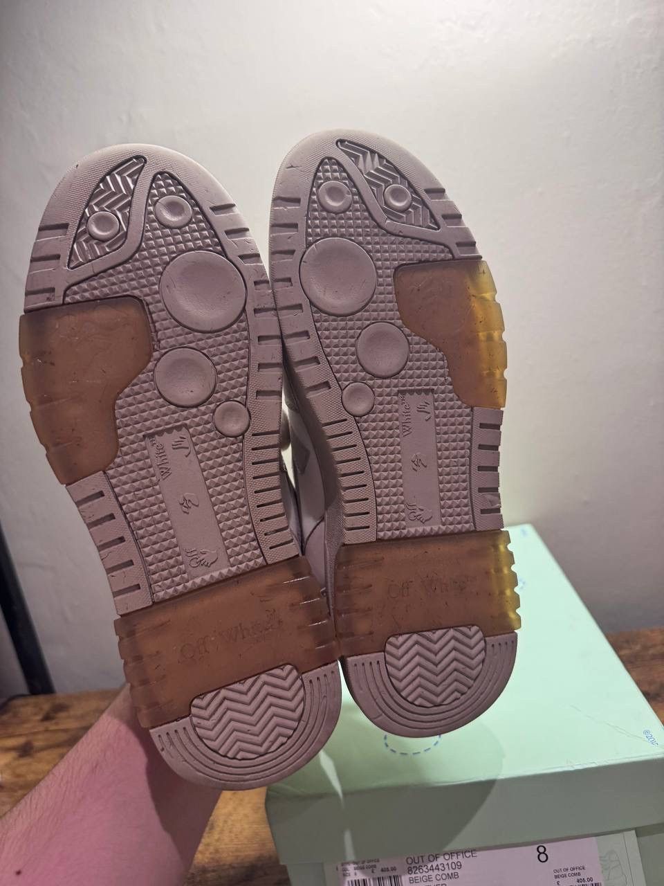 Off-White Off-White Out Of Office Sneakers Beige White EU 42 Leather Size US 9 / EU 42 - 2 Thumbnail