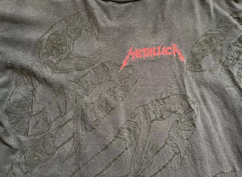 Band Tees × Metallica × Vintage Vintage Metallica 1992 Pushead Snake AOP Black Album Tee Size US L / EU 52-54 / 3 - 1 Thumbnail