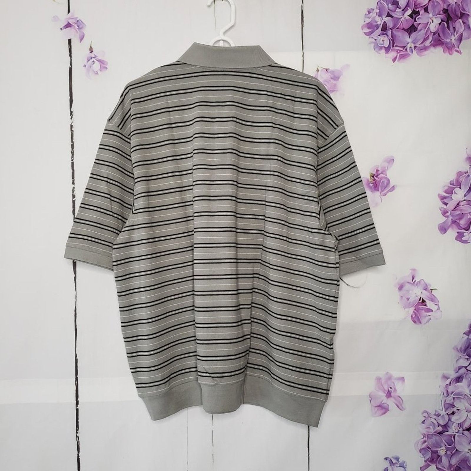 Designer Scandia Woods Stripe Button Top Spread Collar Golf Polo 2XL Size US XXL / EU 58 / 5 - 2 Thumbnail