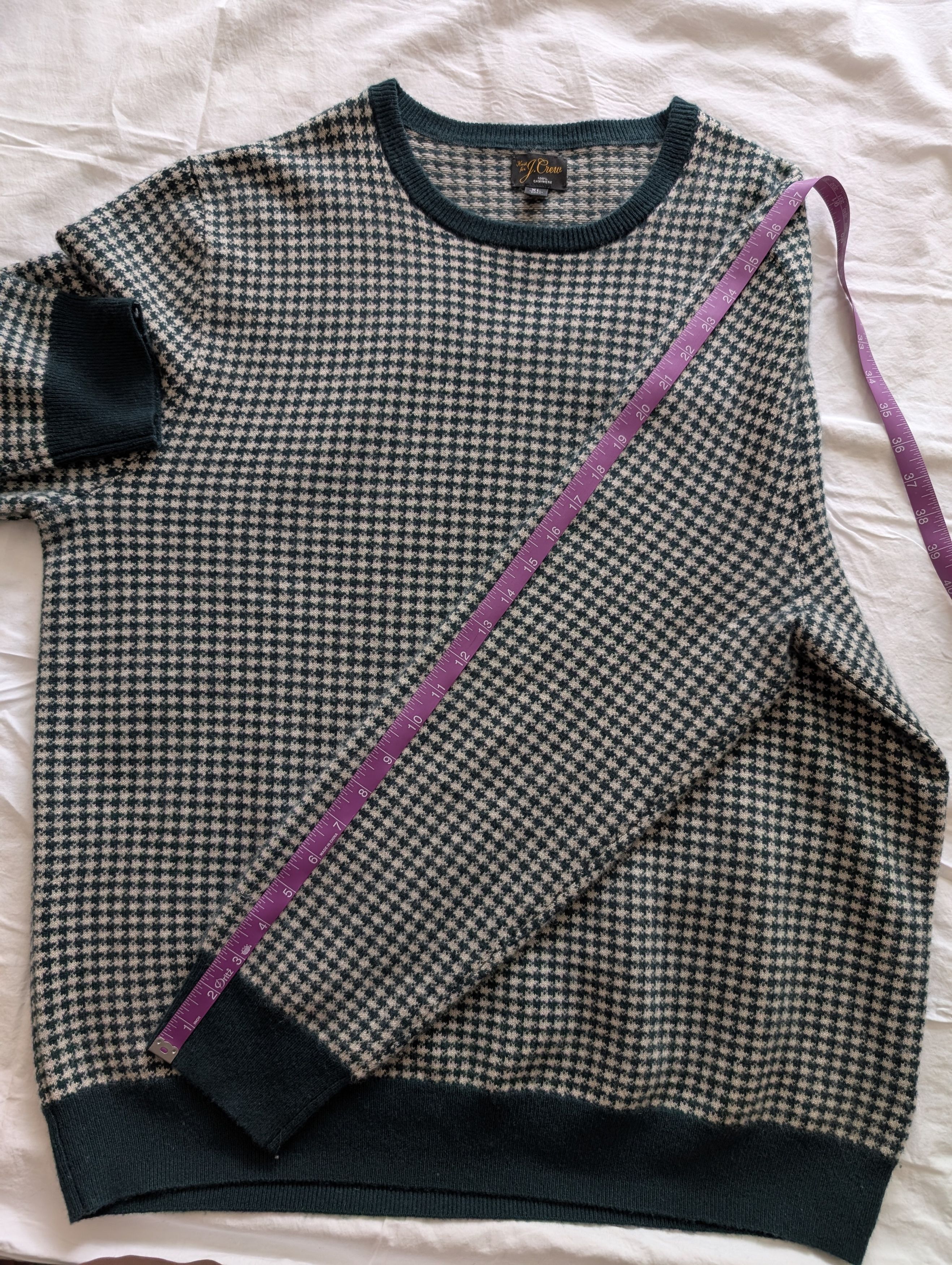 J.Crew J Crew Houndstooth Cashmere Sweater Jumper Size US XL / EU 56 / 4 - 4 Thumbnail