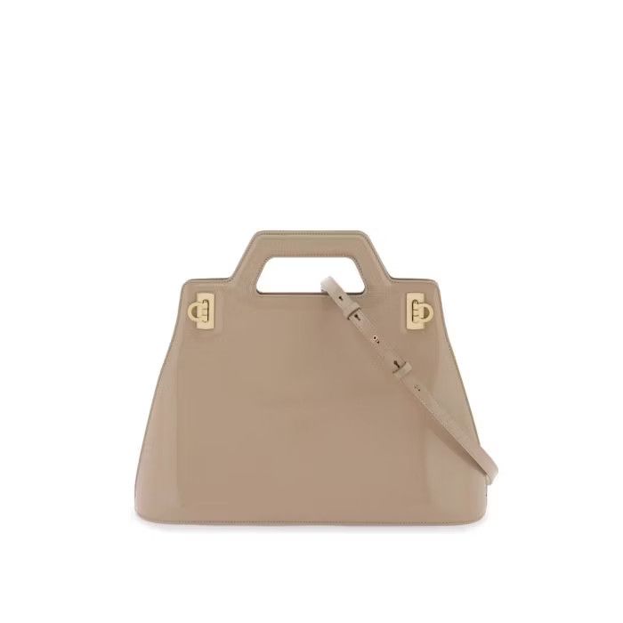 image of Salvatore Ferragamo O1S22I1N0524 Size-Os Wanda Handbag In Beige, Women's
