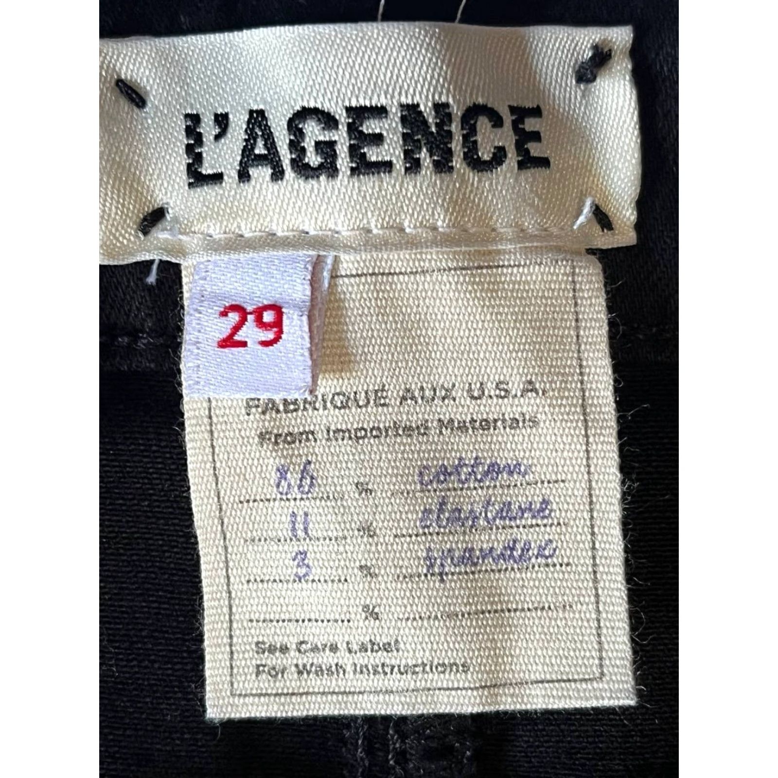 L'AGENCE L'AGENCE Jeans Slim Women's 29 Black Made In USA Waxed Look Flared Slimming USA Womens Pants Size 29 Black L'AGENCE Jeans Size 29" - 6 Thumbnail