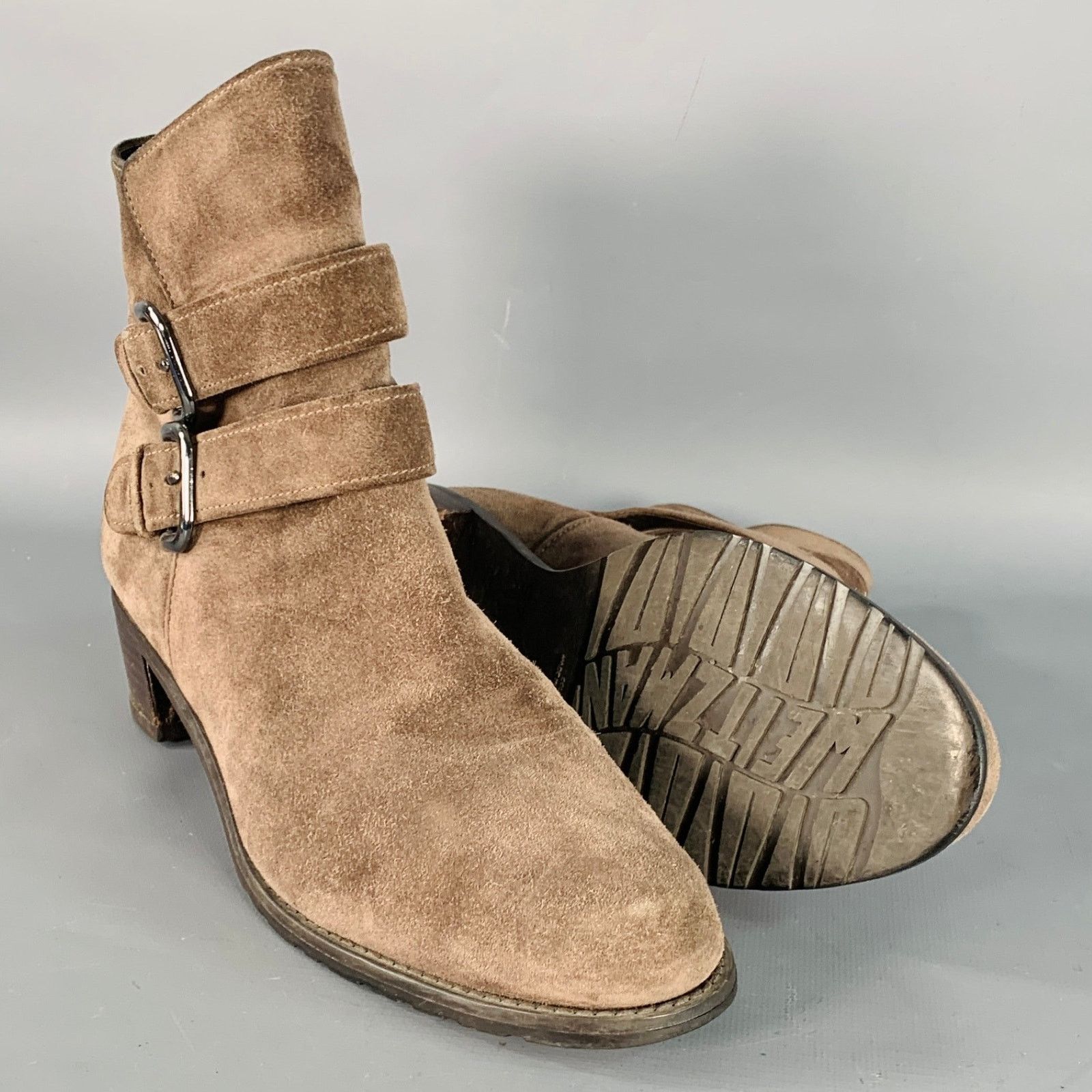 Stuart Weitzman STUART WEITZMAN Size 9.5 Brown Suede Buckle Ankle Boots Size US 9.5 / IT 39.5 - 5 Thumbnail