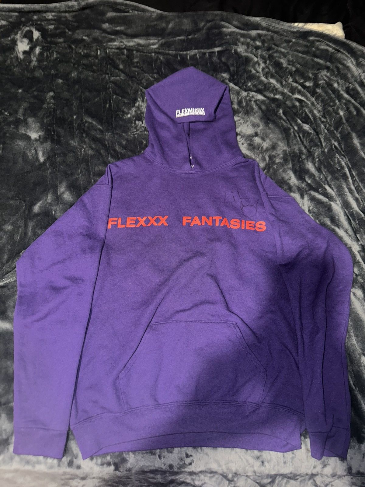 image of Osamson Flex Fantasies Hoodie Signed in Purple/Red, Men's (Size Medium)