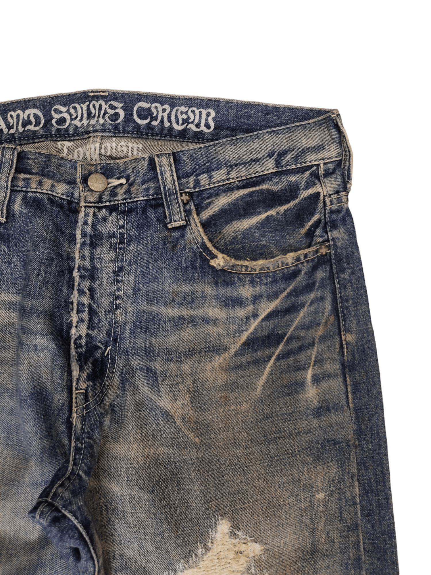 Kapital Vintage Andsuns Japan Clawmark Distress Repaired LooseJeans Size US 34 / EU 50 - 3 Thumbnail