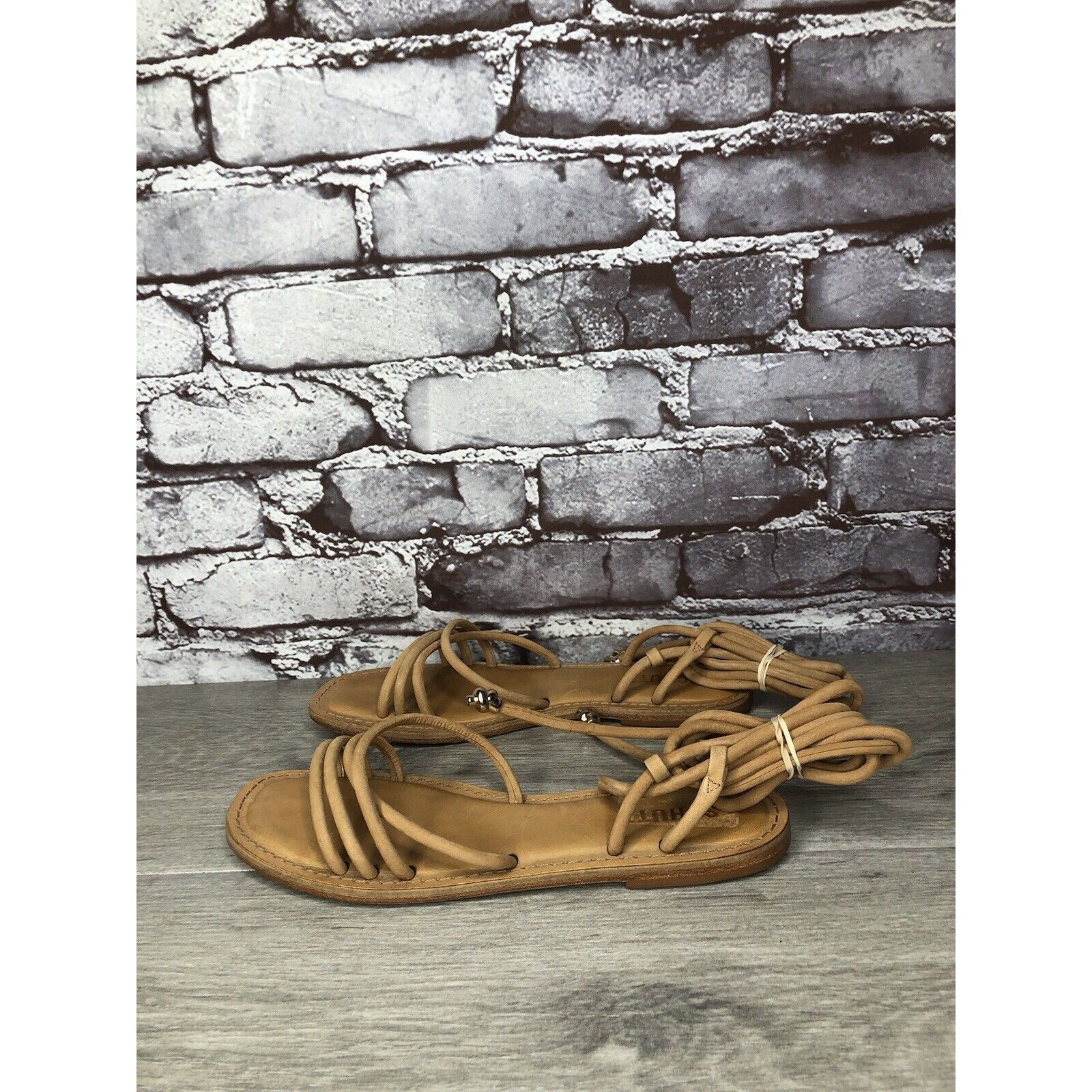 Other SCHUTZ Magdalena Nude Caramel Nubuck Boho Ankle Lace Sandals Size US 7 / IT 37 - 5 Thumbnail