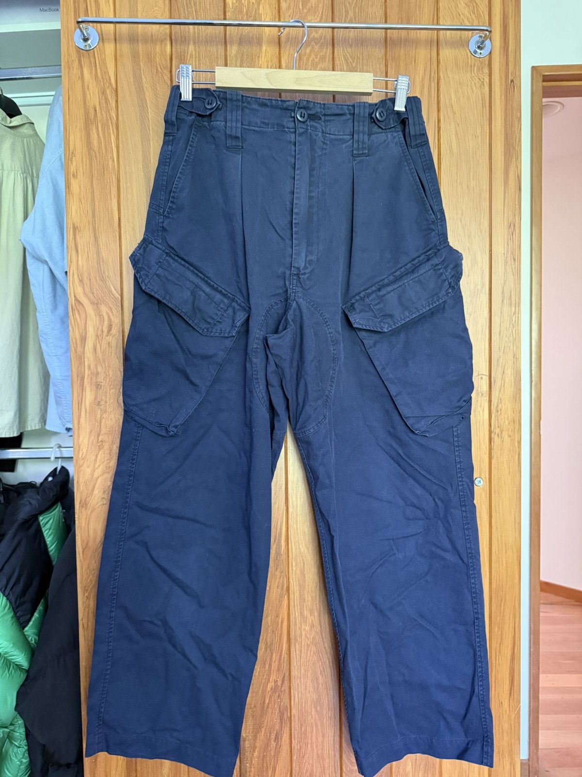 Vintage British Military Navy Blue Combat Cargo Trousers. Vintage Size US 32 / EU 48 - 1 Thumbnail