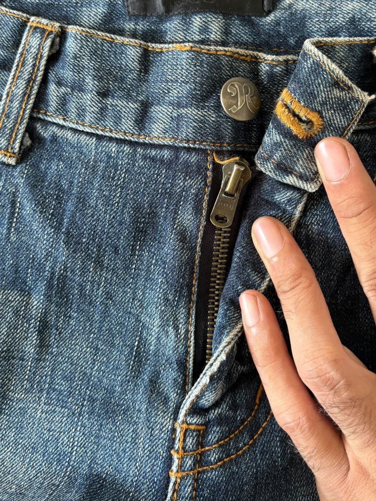 If Six Was Nine Vintage Japanese Brand Ripped Distressed Flare Jeans Size US 33 - 3 Thumbnail