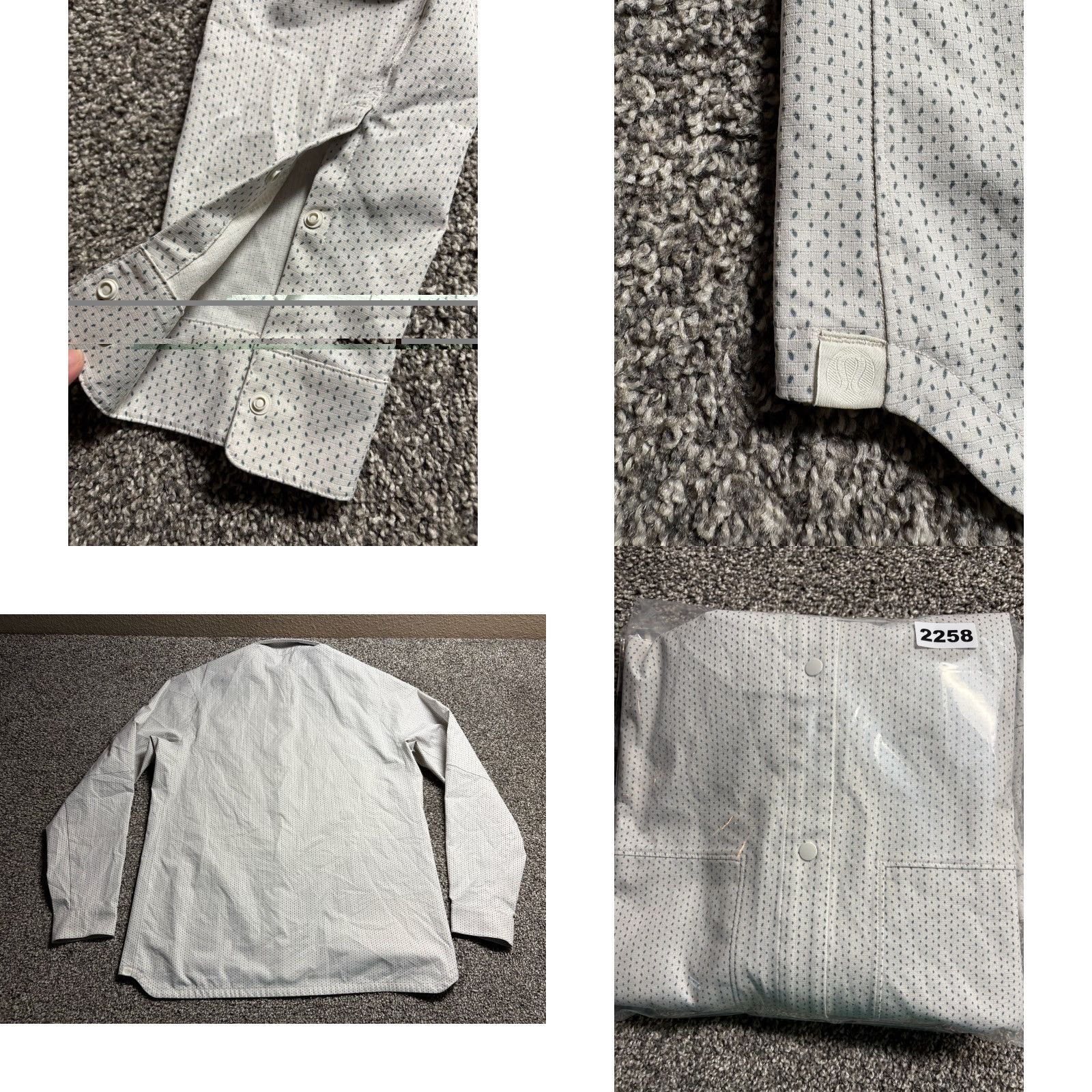Lululemon Lululemon Shirt Mens Large Gray Snap Front Pockets Geometric All Over Print Button-Up Size US L / EU 52-54 / 3 - 8 Thumbnail
