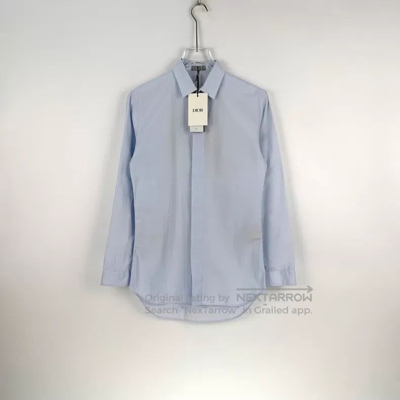 Dior Dior Size 37 Light blue embroidered bee shirt Size US XXS / EU 40 - 3 Thumbnail