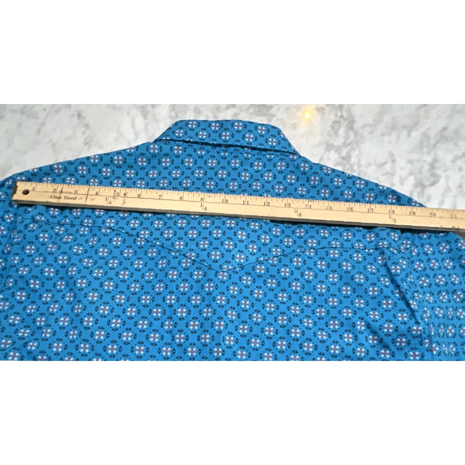 Vintage Rodeo Western Pearl Snap Shirt Men XL Long Sleeve Blue Geometric Cotton Cowboy Size US XL / EU 56 / 4 - 7 Thumbnail