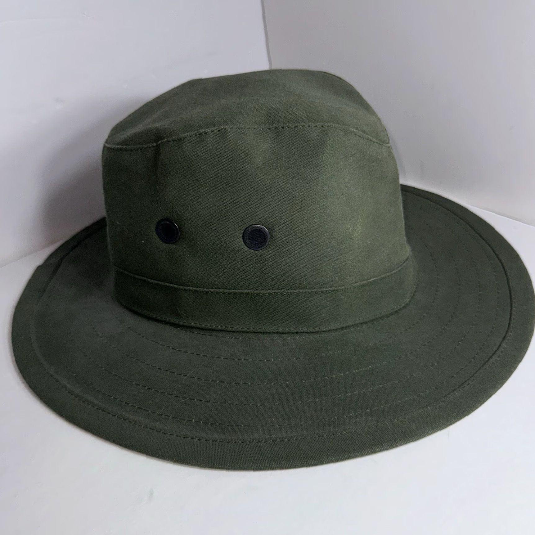 Orvis VINTAGE Orvis Safari Hat Men Hat M Green Cotton Canvas Breathable Wide Brim New Zealand The Hat Company LTD Size ONE SIZE - 3 Thumbnail