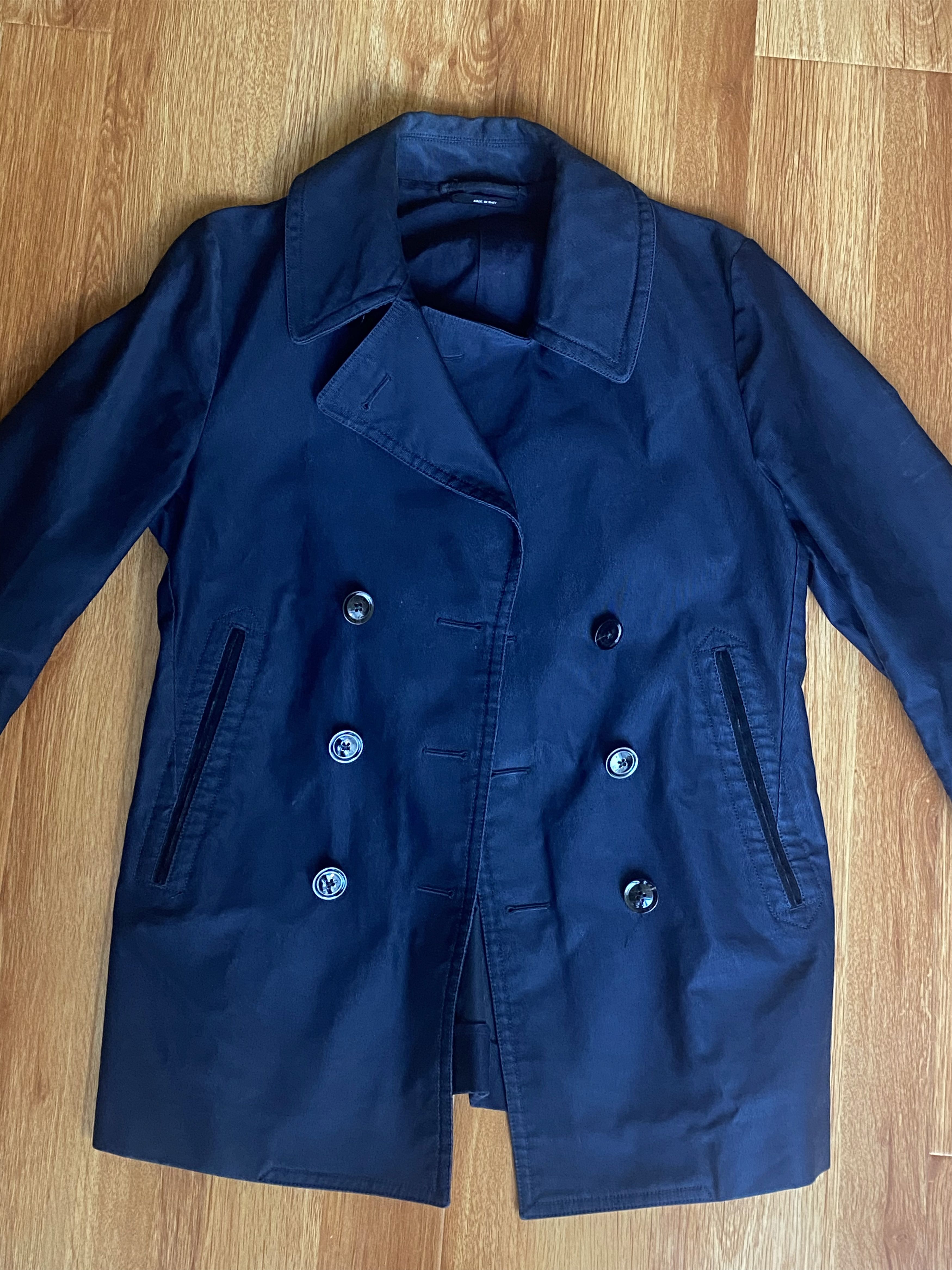 Tom Ford Tom Ford Dark Navy Cotton Peacoat/suede accen Size US M / EU 48-50 / 2 - 1 Thumbnail