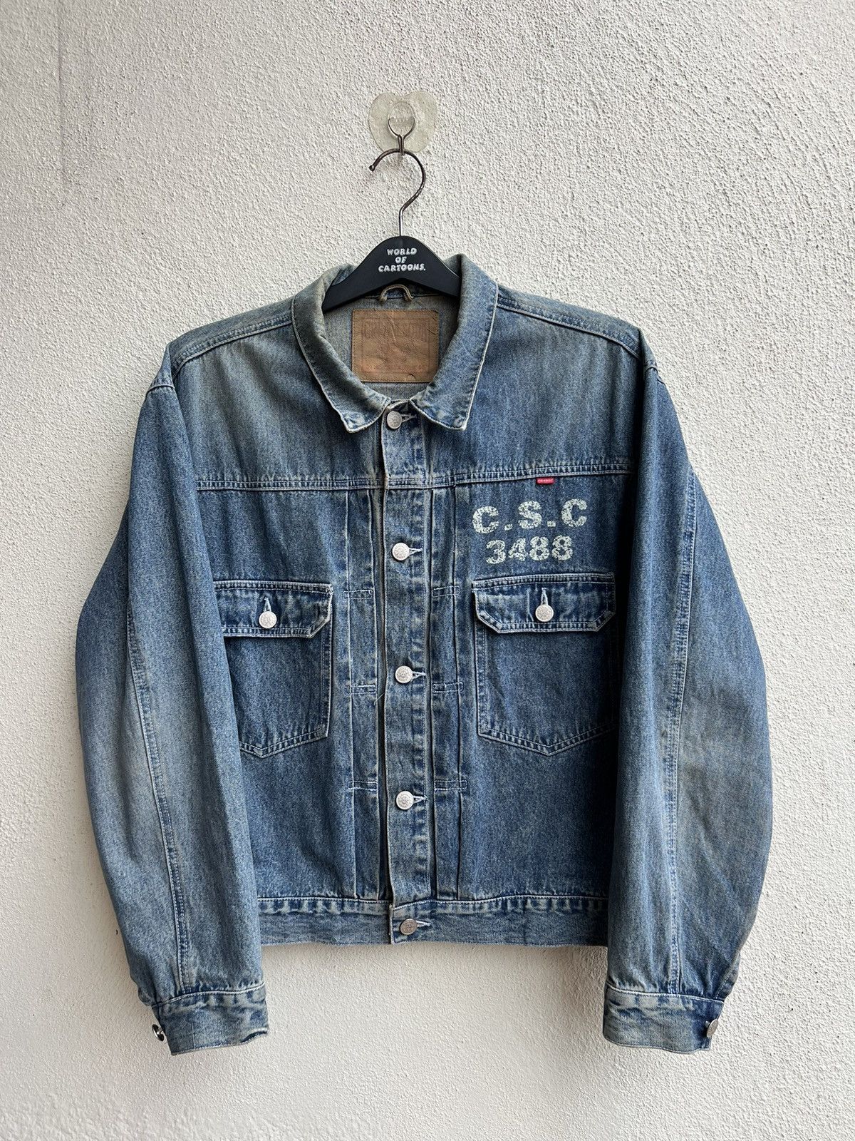 Vintage VTG Cream Soda Black Skull M.C Dallas 74’s Denim Jacket Size US XL / EU 56 / 4 - 20 Thumbnail