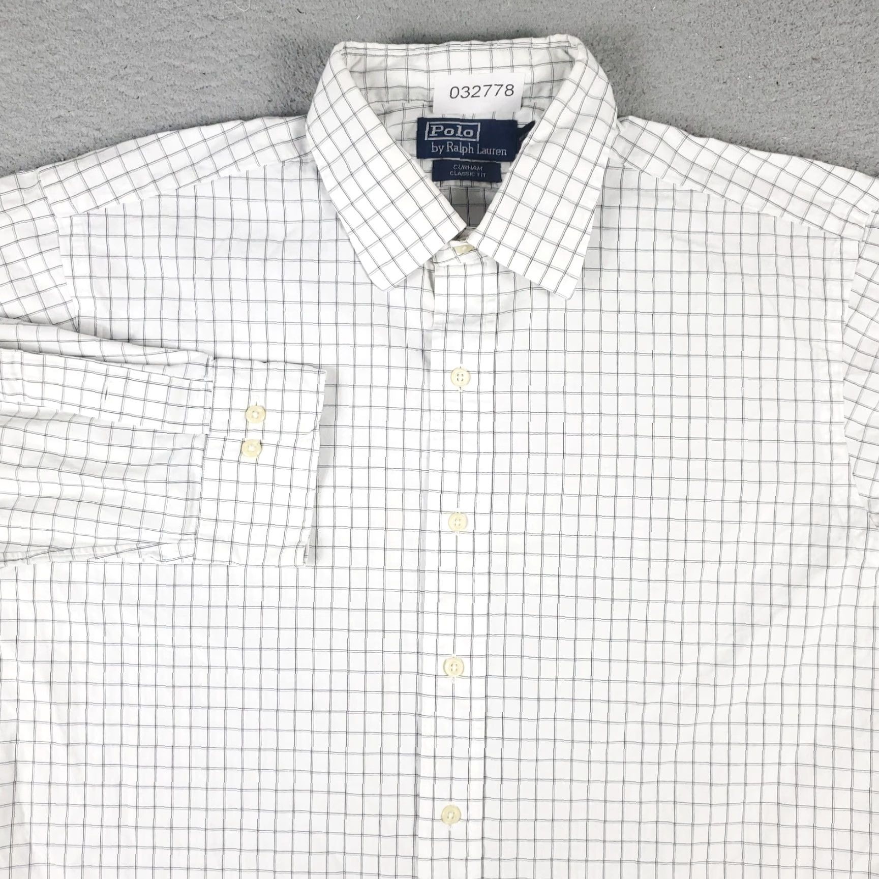 Ralph Lauren Ralph Lauren Dress Shirt Mens 17 Gray Check Long Sleeve Button Down Casual Modern Size 46R - 2 Thumbnail