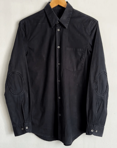 Helmut Lang aw2003 Elbow Patch Cut out Shirt