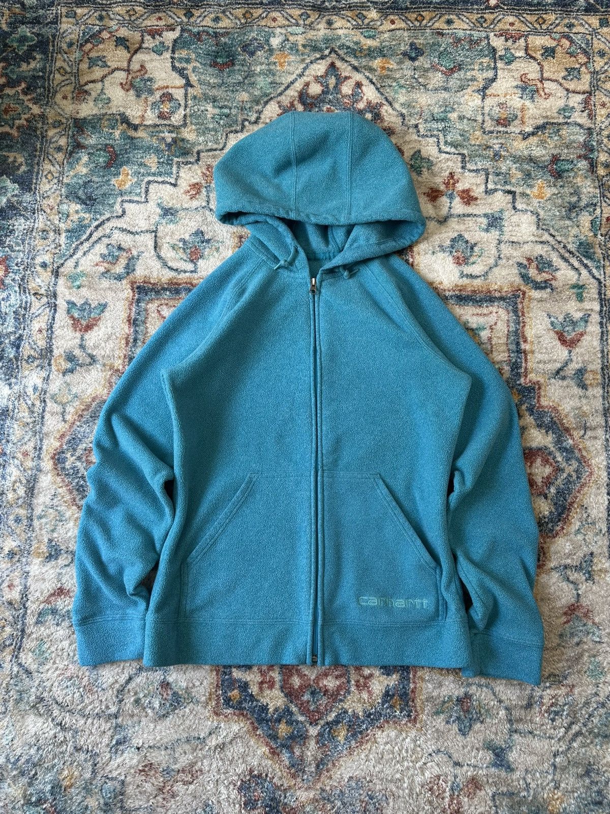 Carhartt Carhartt Blue Zip-up Fleece Hoodie Small Size S / US 4 / IT 40 - 1 Thumbnail