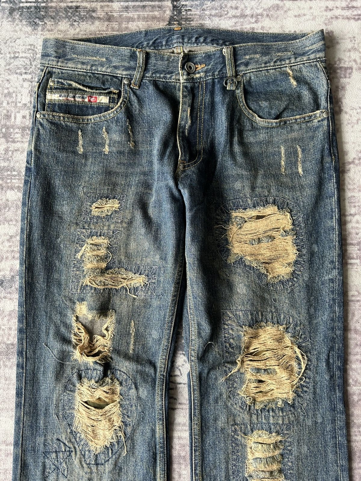Tornado Mart Y2k Punk Distressed Nicole Jeans Size US 35 - 3 Thumbnail