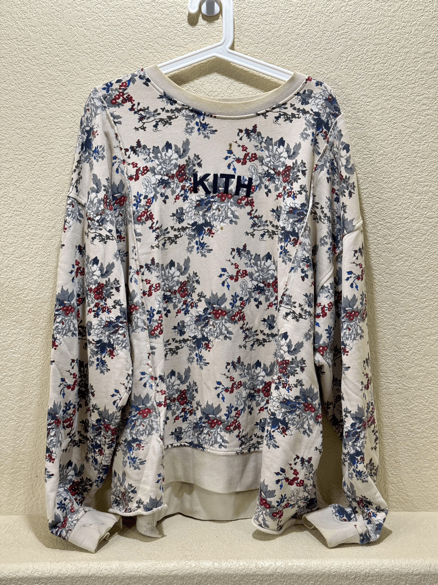 KITH FLORAL PANEL CREWNECK - IVORY MULTI