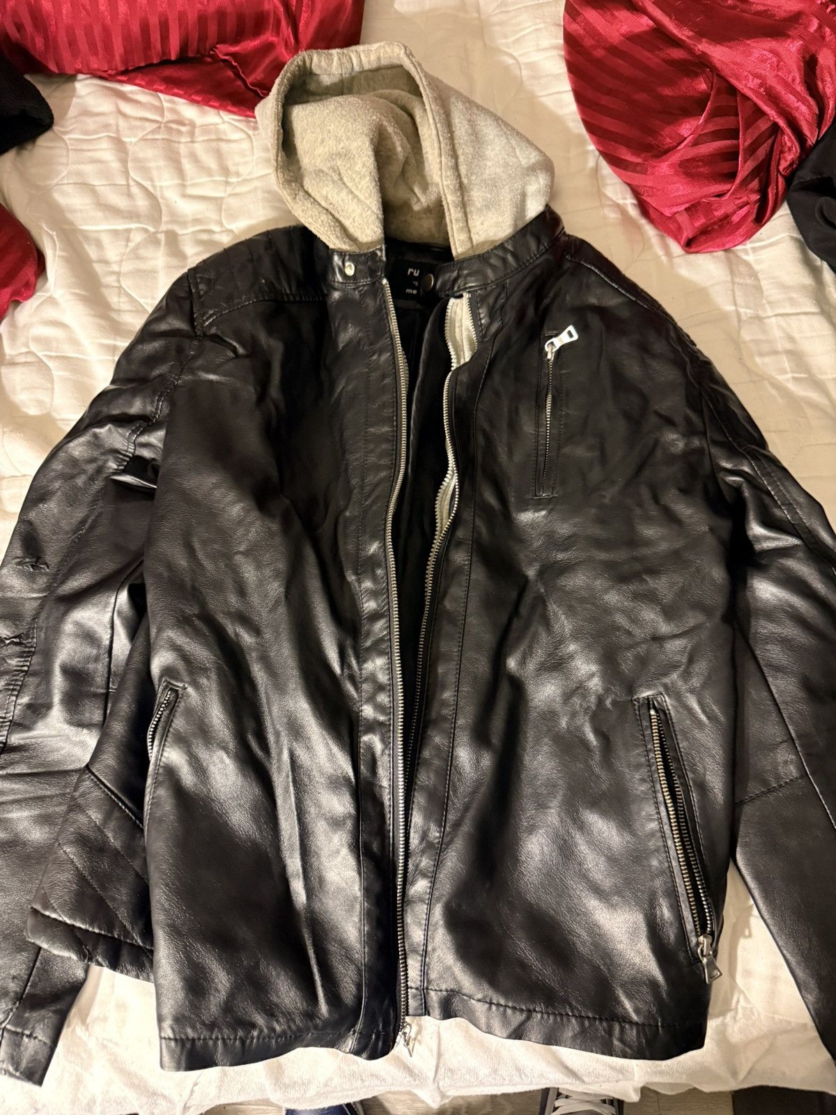 rue21 Rue21 Faux Leather Hooded Jacket Size US M / EU 48-50 / 2 - 1 Thumbnail