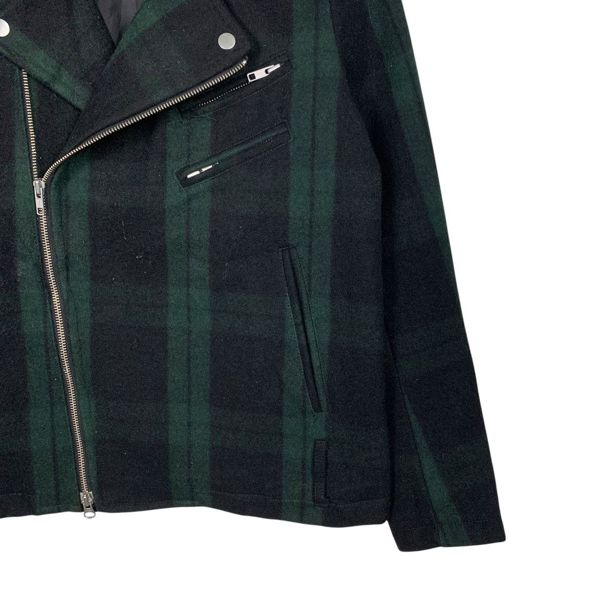 Japanese Brand CORISCO Green Tartan Double Collar Wool Jacket #1649-C73 Size US M / EU 48-50 / 2 - 4 Thumbnail