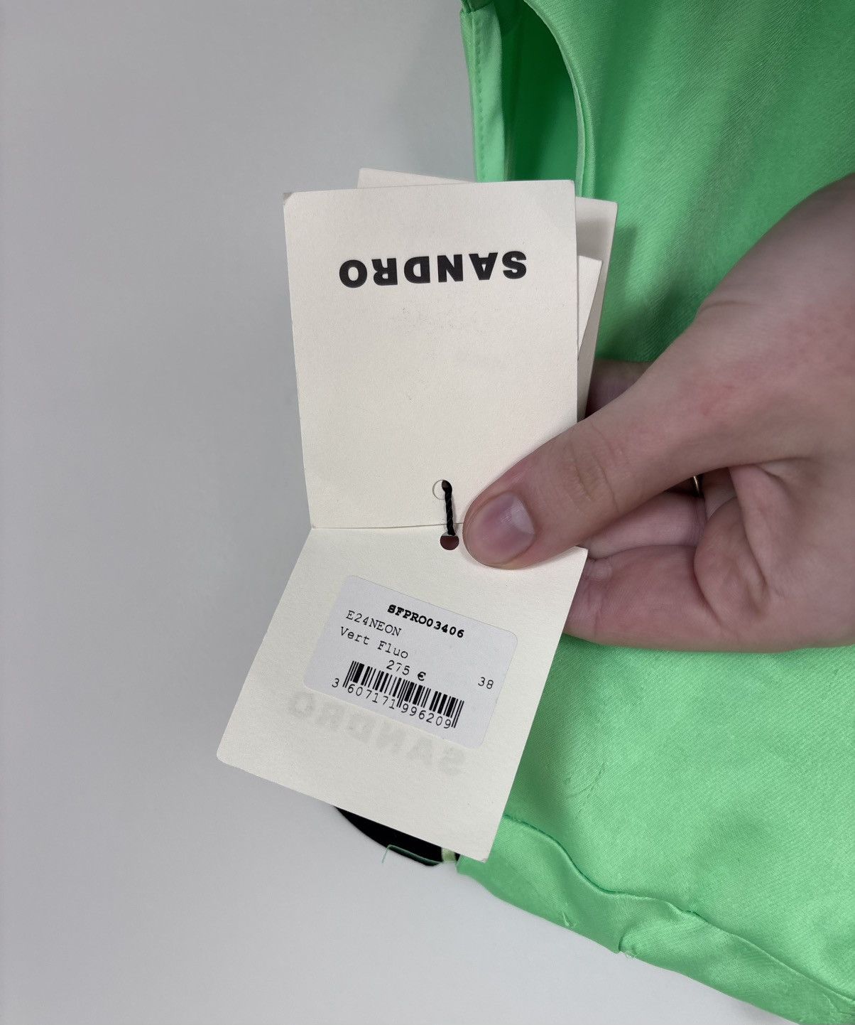 Sandro Sandro Paris E24Neon Vert Fluo NWT Green Cutout Midi Dress Size S / US 4 / IT 40 - 14 Thumbnail