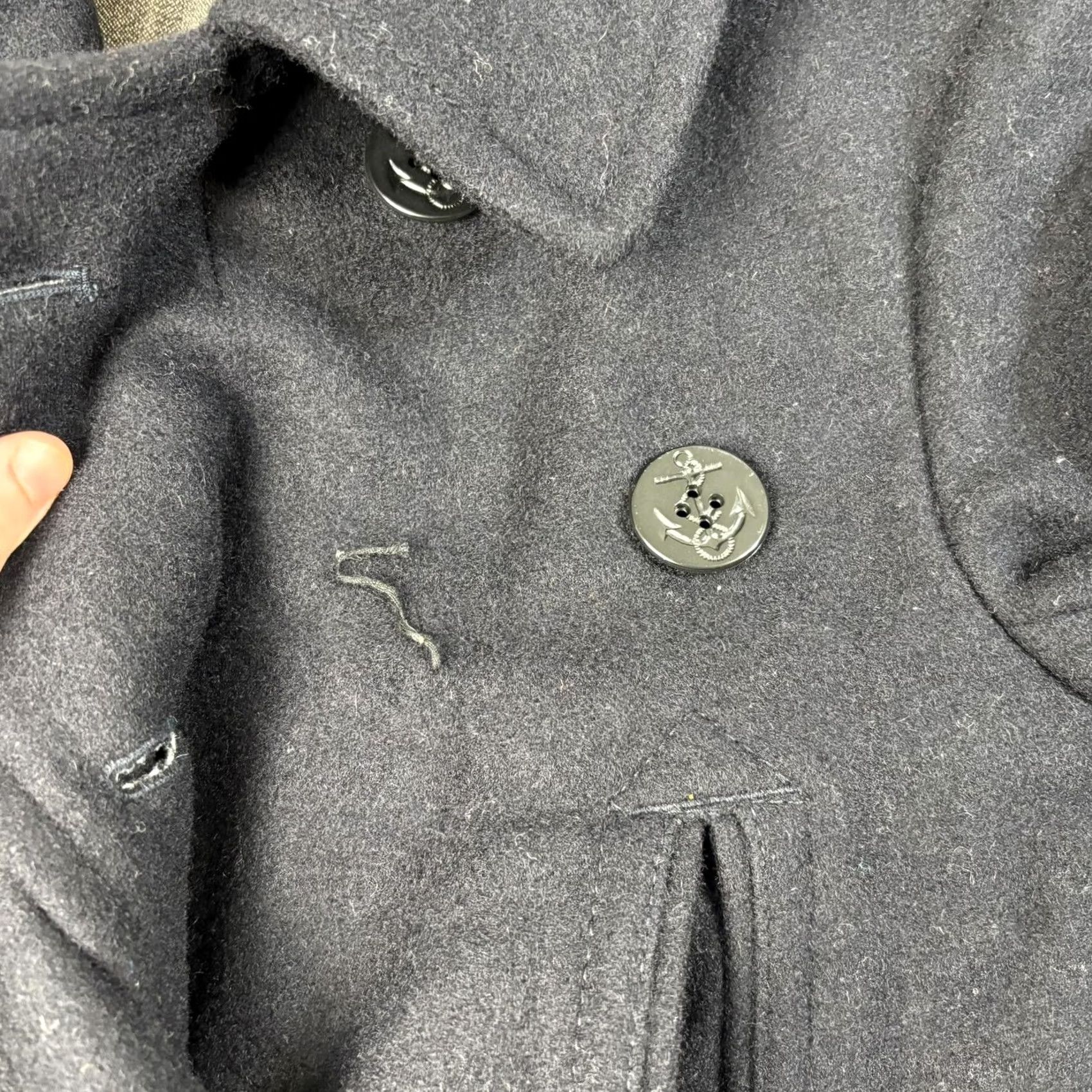 J.Crew J Crew Wool Pea Coat Women XS Blue Button Nautical Classic Academia READ Size XS / US 0-2 / IT 36-38 - 5 Thumbnail