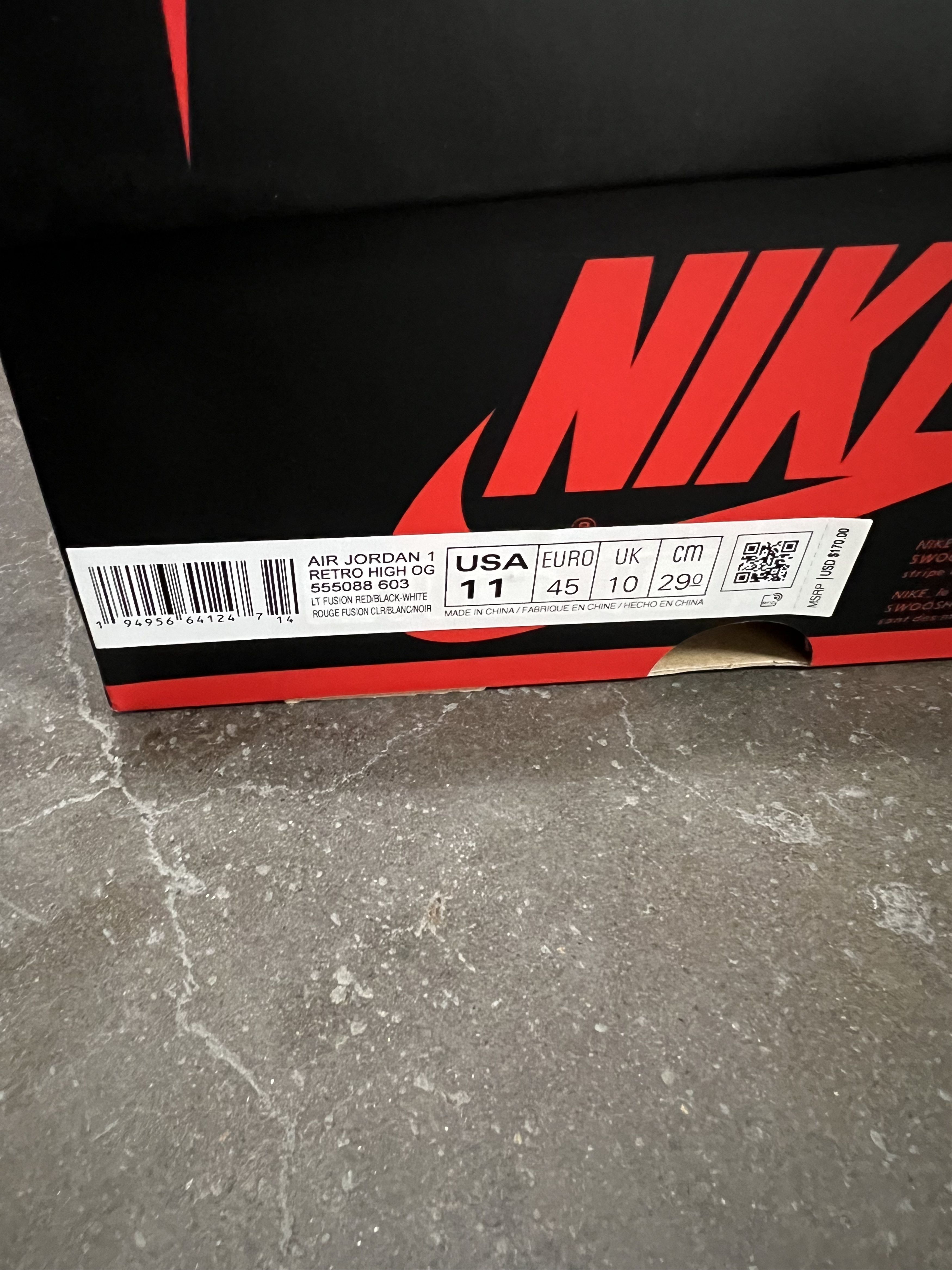 Nike Jordan 1 Retro High OG 'Light Fusion Red' Men's 11 - New Size US 11 / EU 44 - 7 Thumbnail